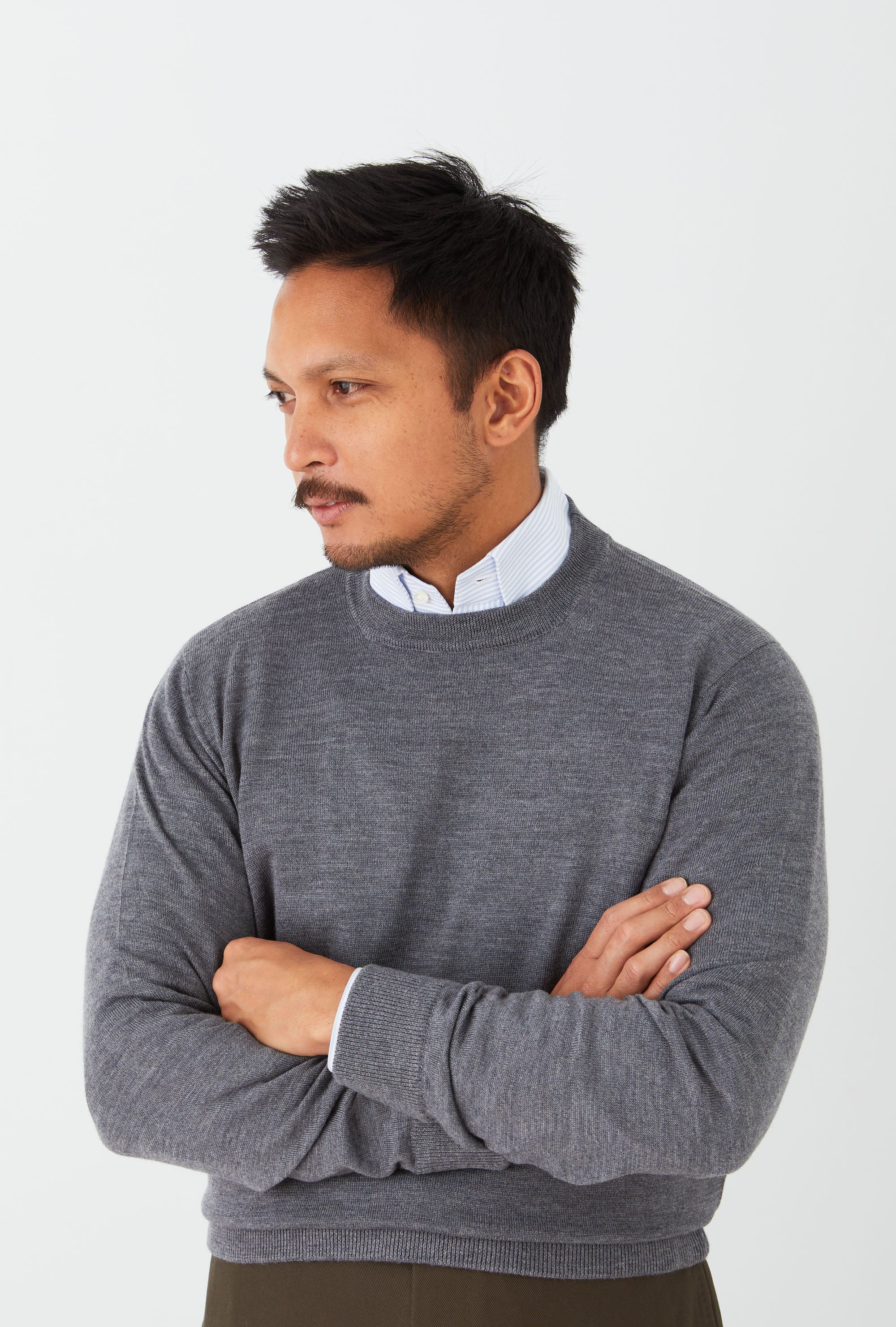 Crewneck Merino Wool Grey