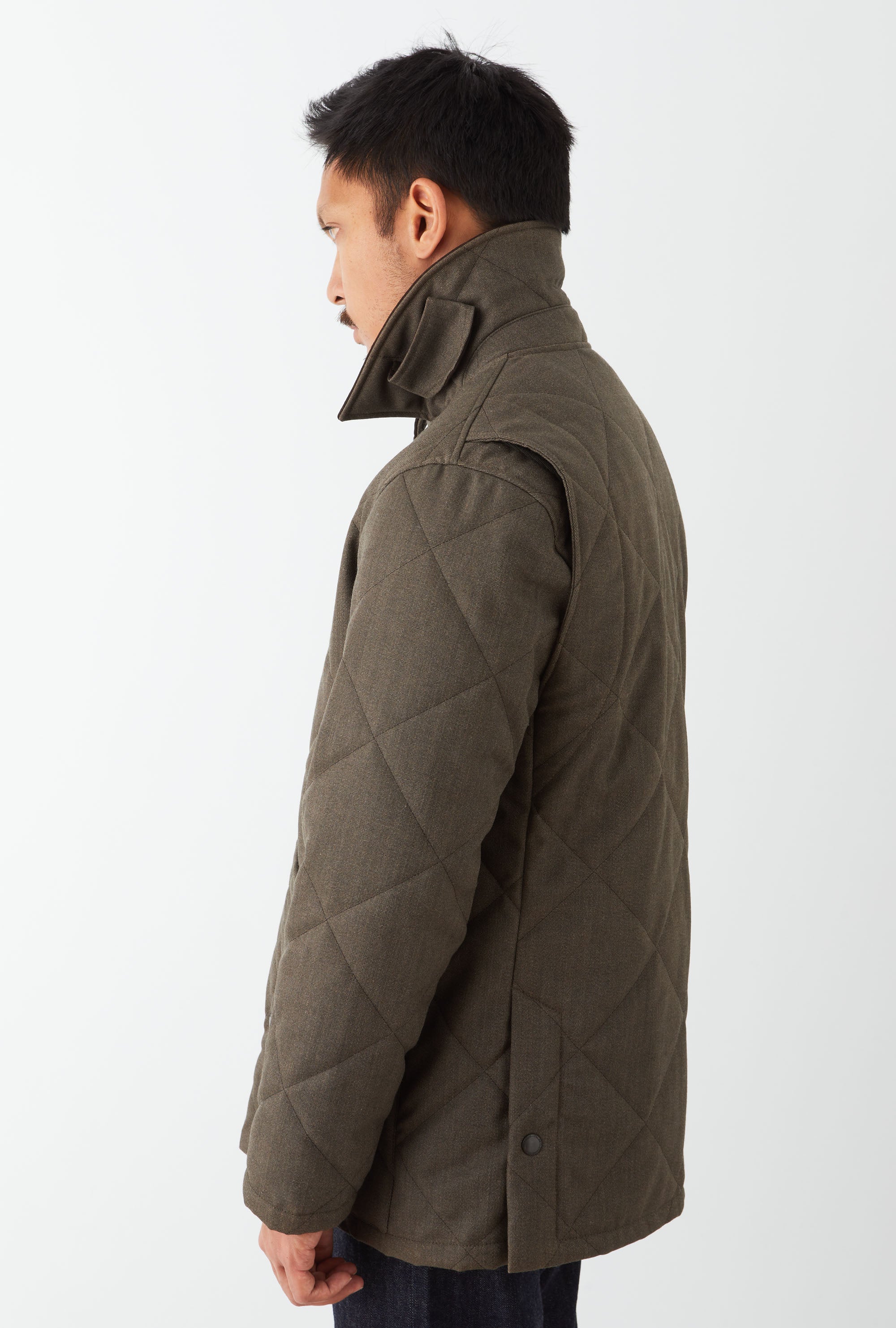 Quilted Jacket Oiled Cavalry Twill Taupe