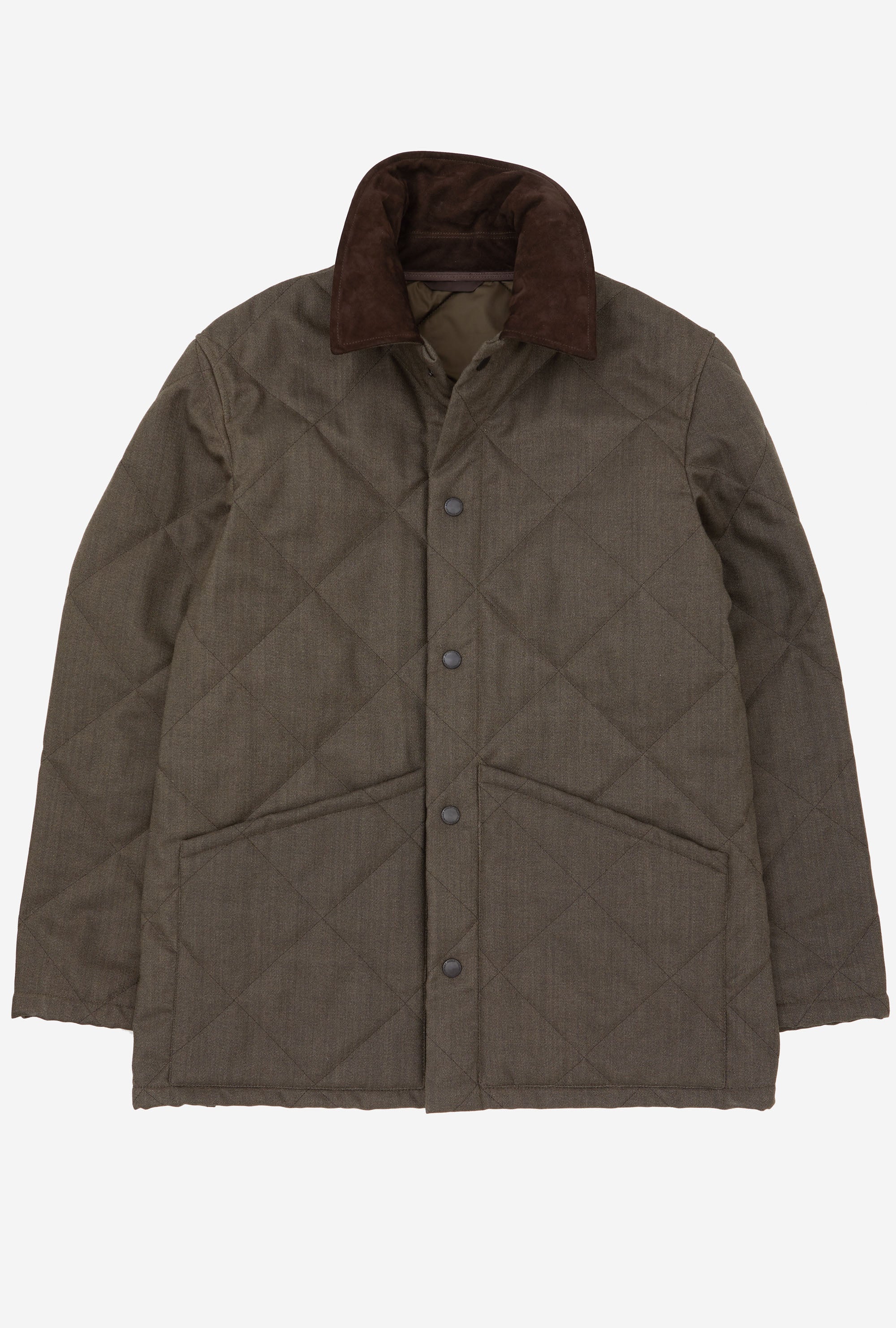 Quilted Jacket Oiled Cavalry Twill Taupe