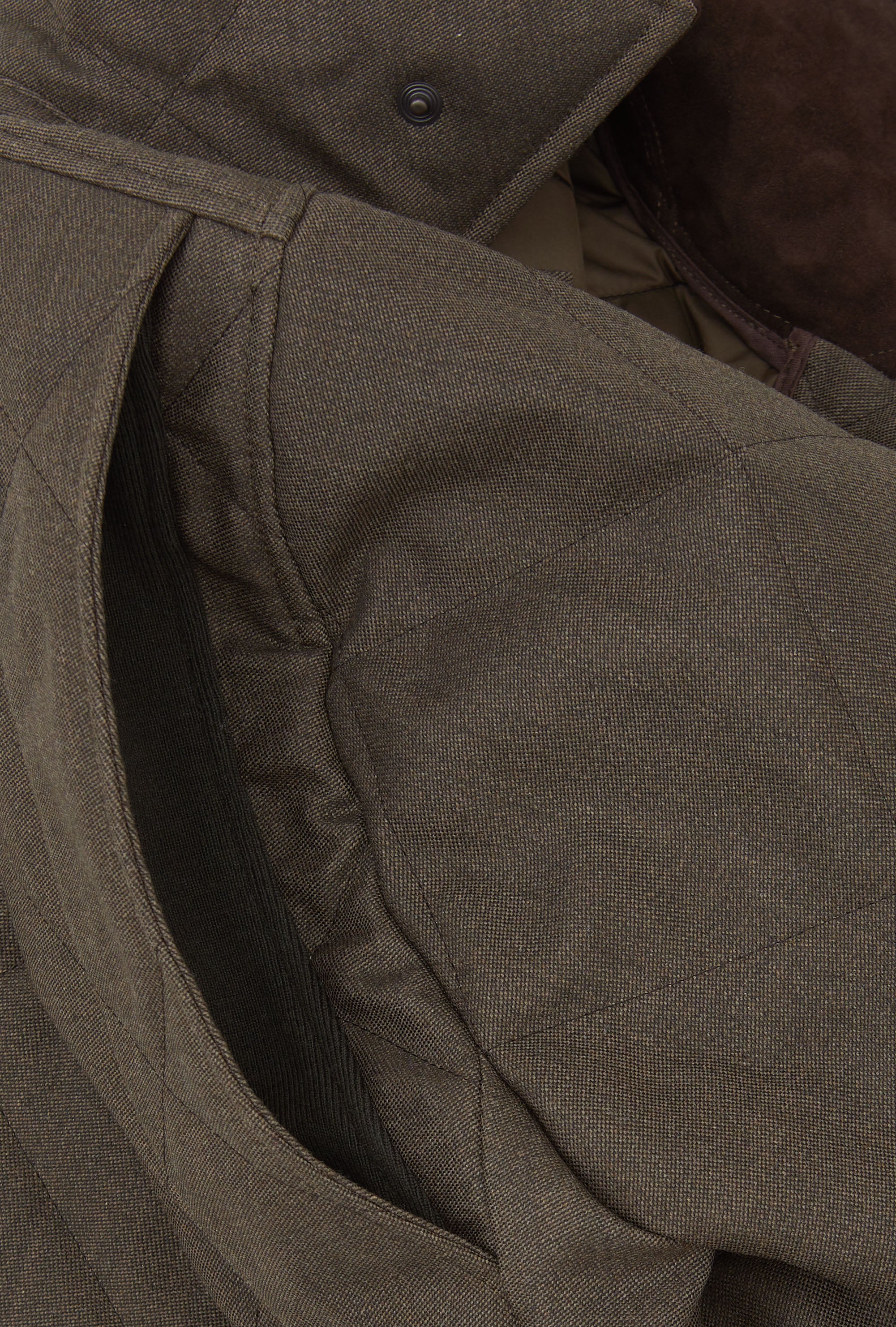 Quilted Jacket Oiled Cavalry Twill Taupe