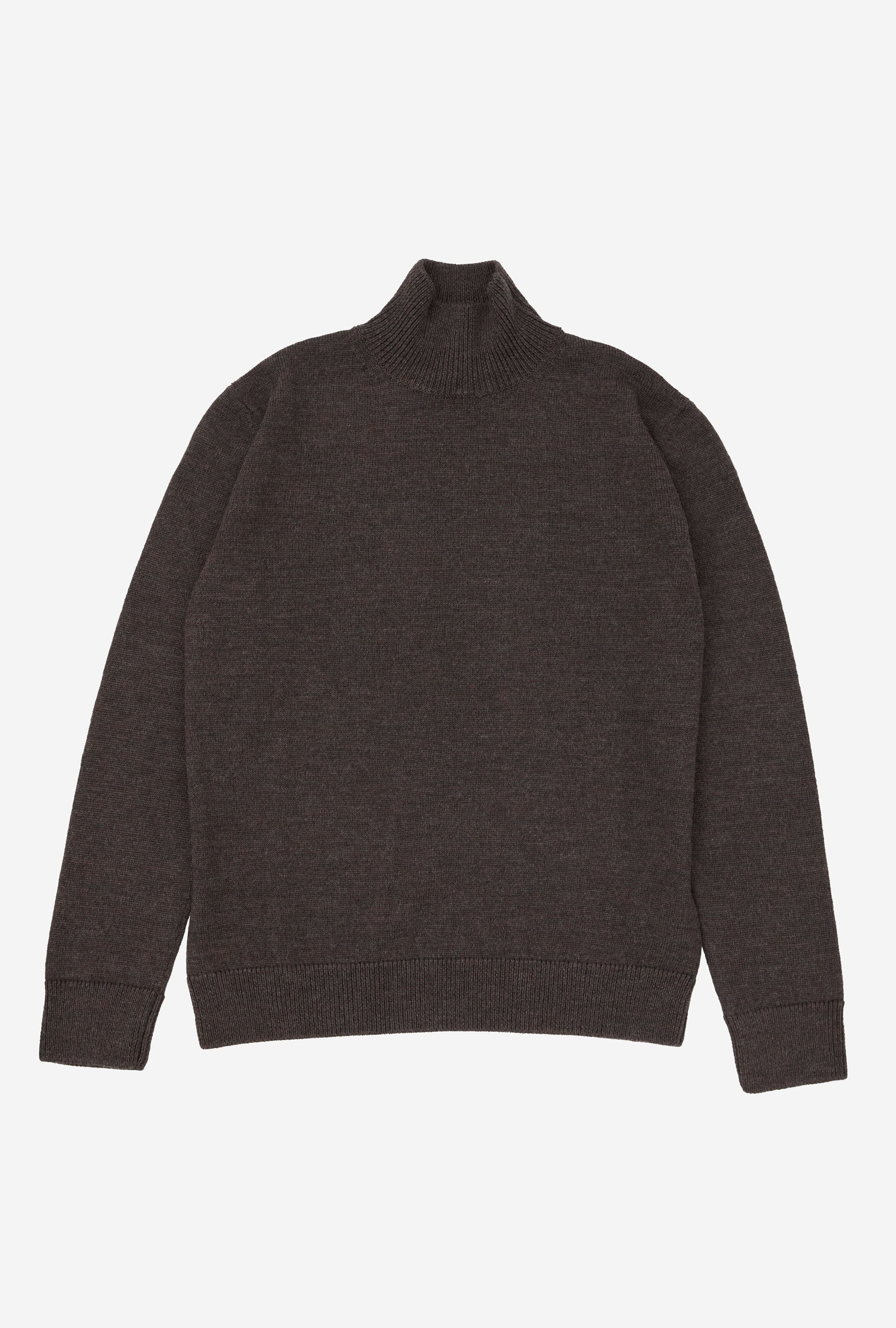 Mockneck Lambswool Brown Melange
