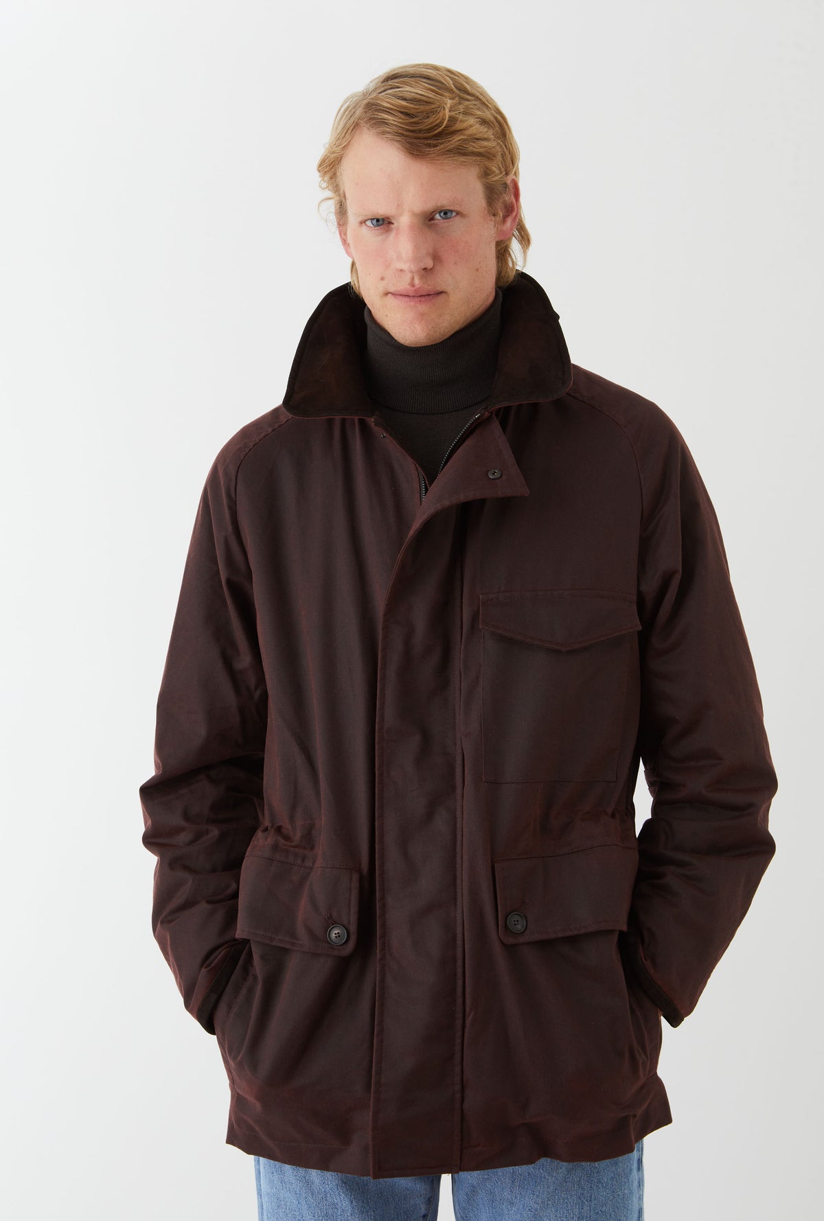 Country Coat Waxed Cotton Burgundy
