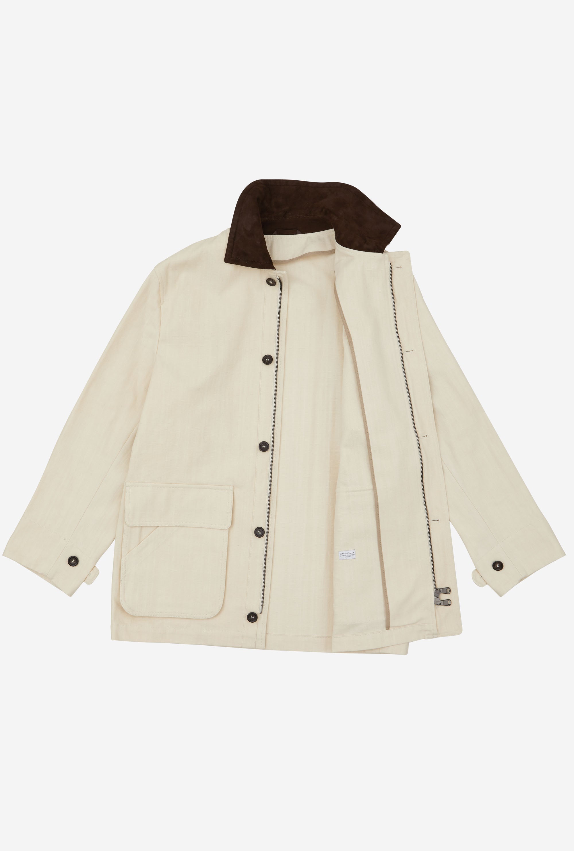 Barn Jacket Unlined Cotton Canvas Ecru