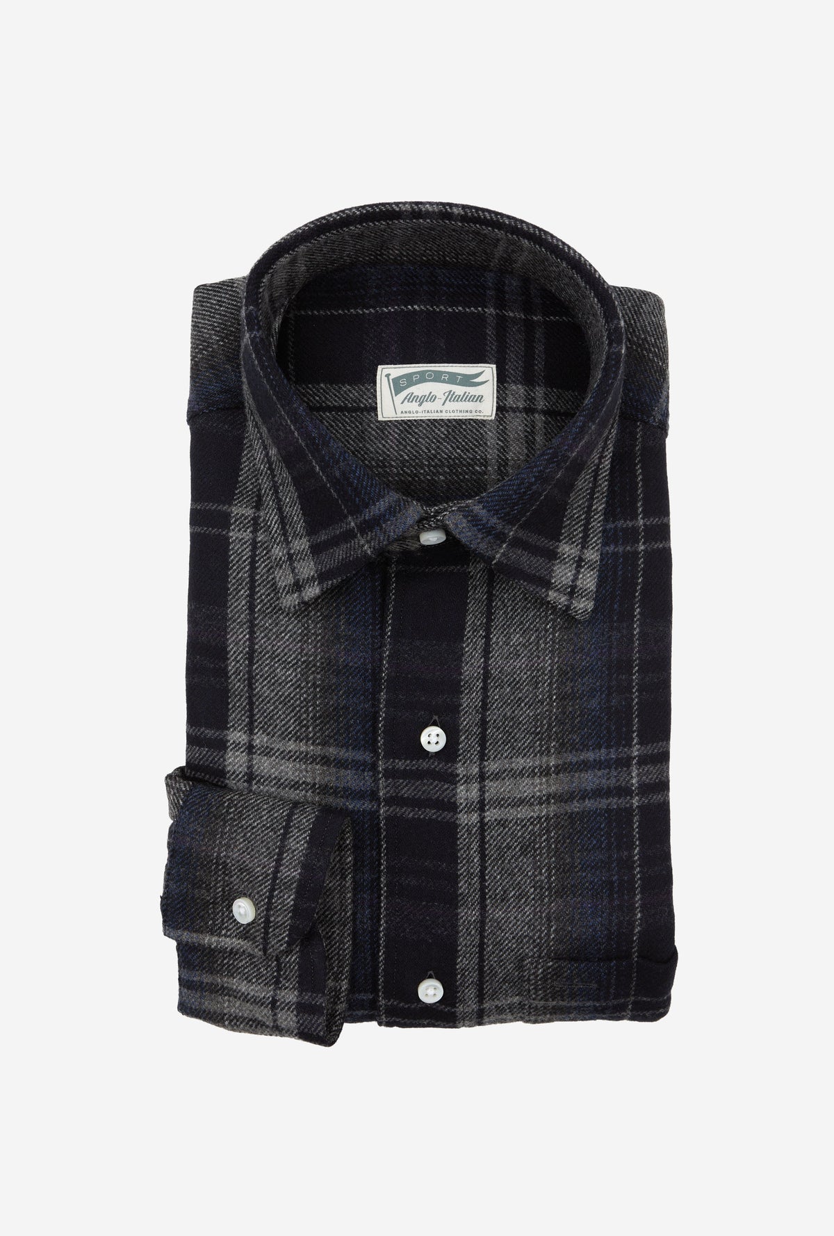 Mechanics Shirt Wool Black Grey Navy Check