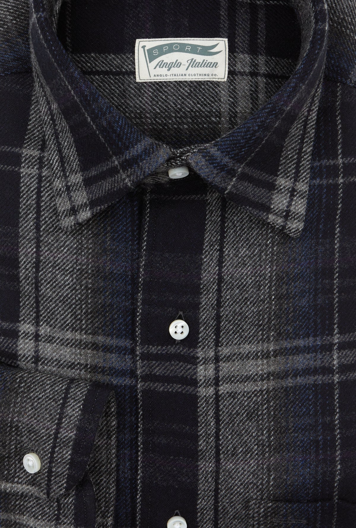 Mechanics Shirt Wool Black Grey Navy Check