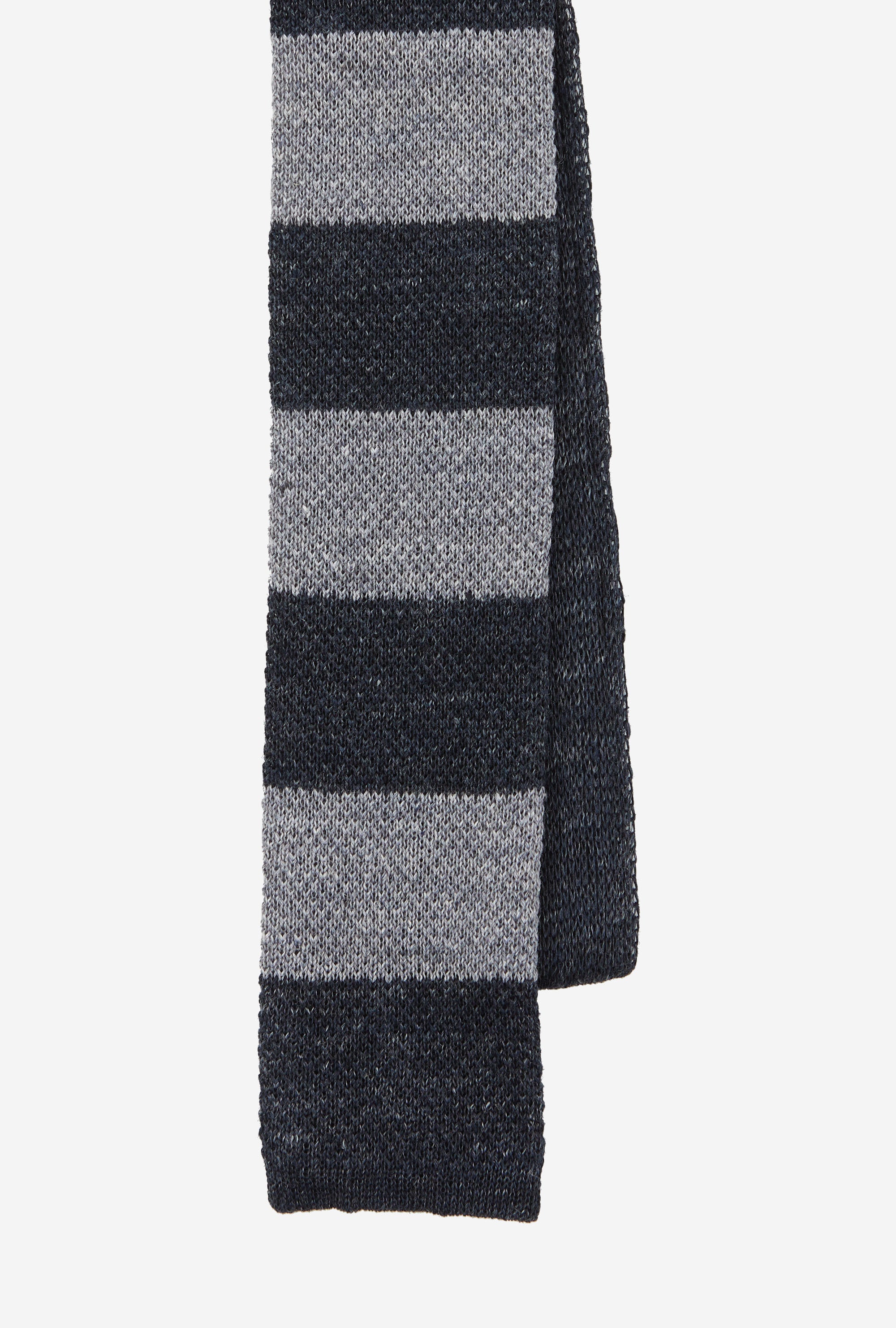 Knit Tie Linen Ink Grey Stripe