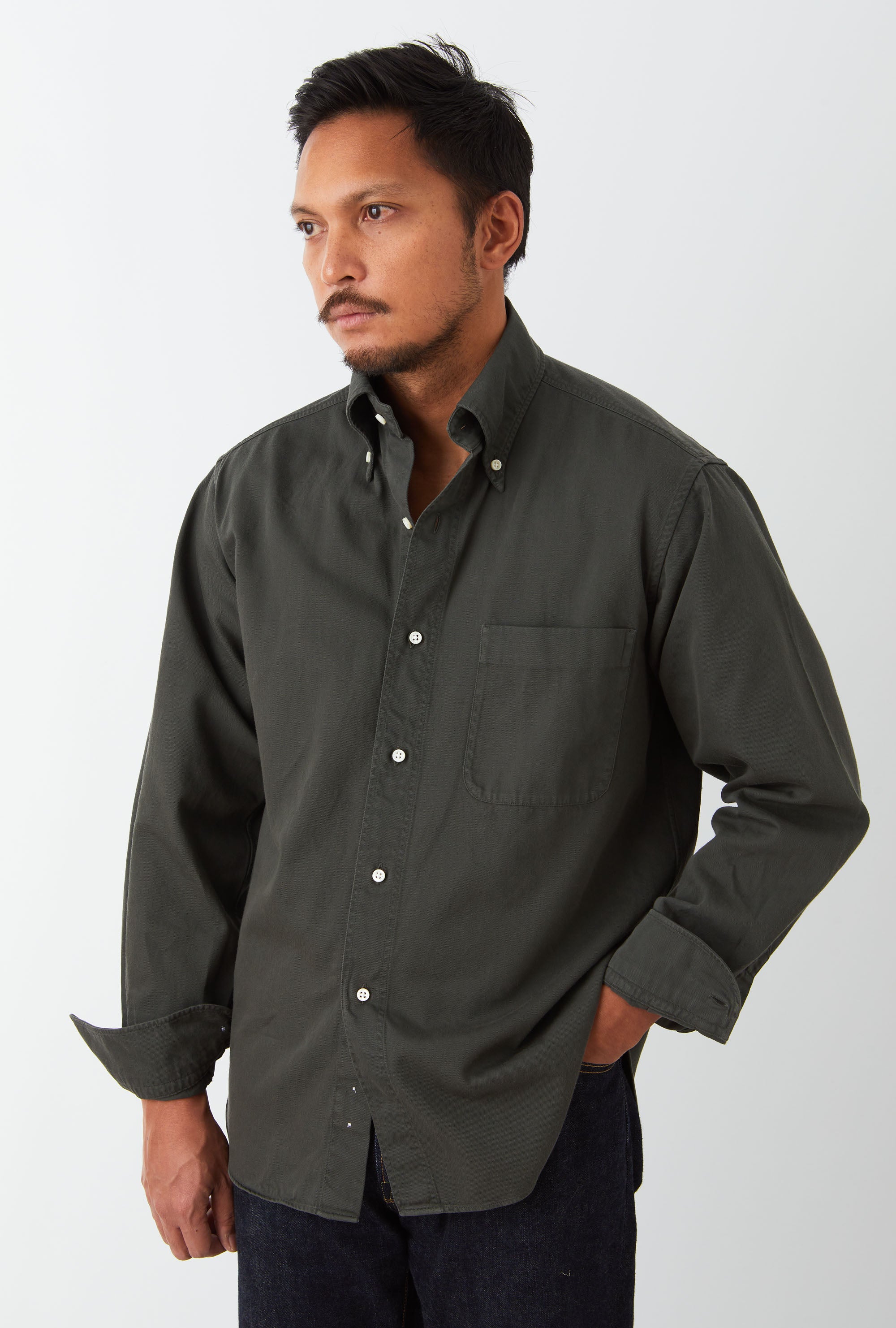 Grande Sport Shirt Garment Dye Forest