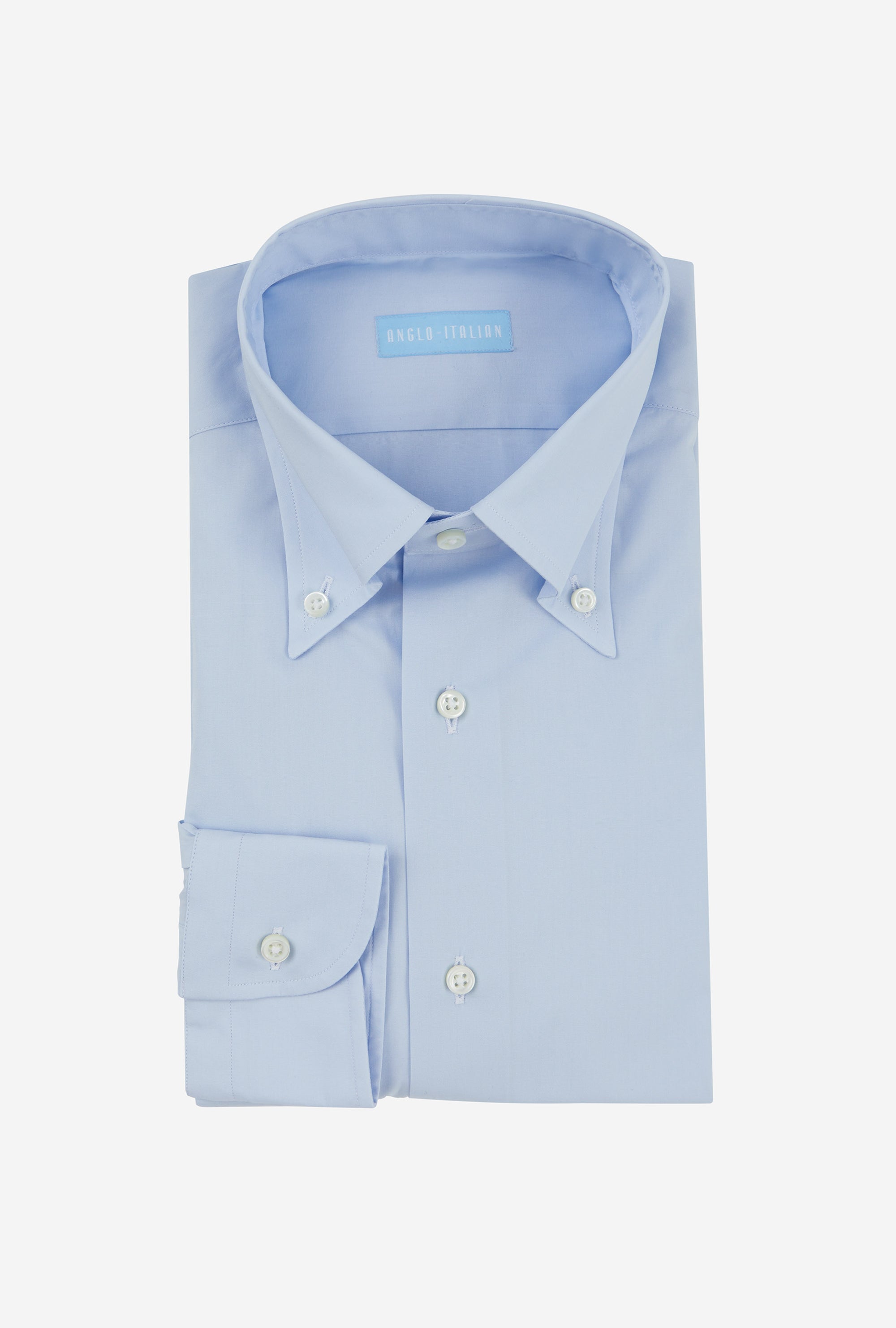 Button Down Cotton Poplin Shirt Sky Blue