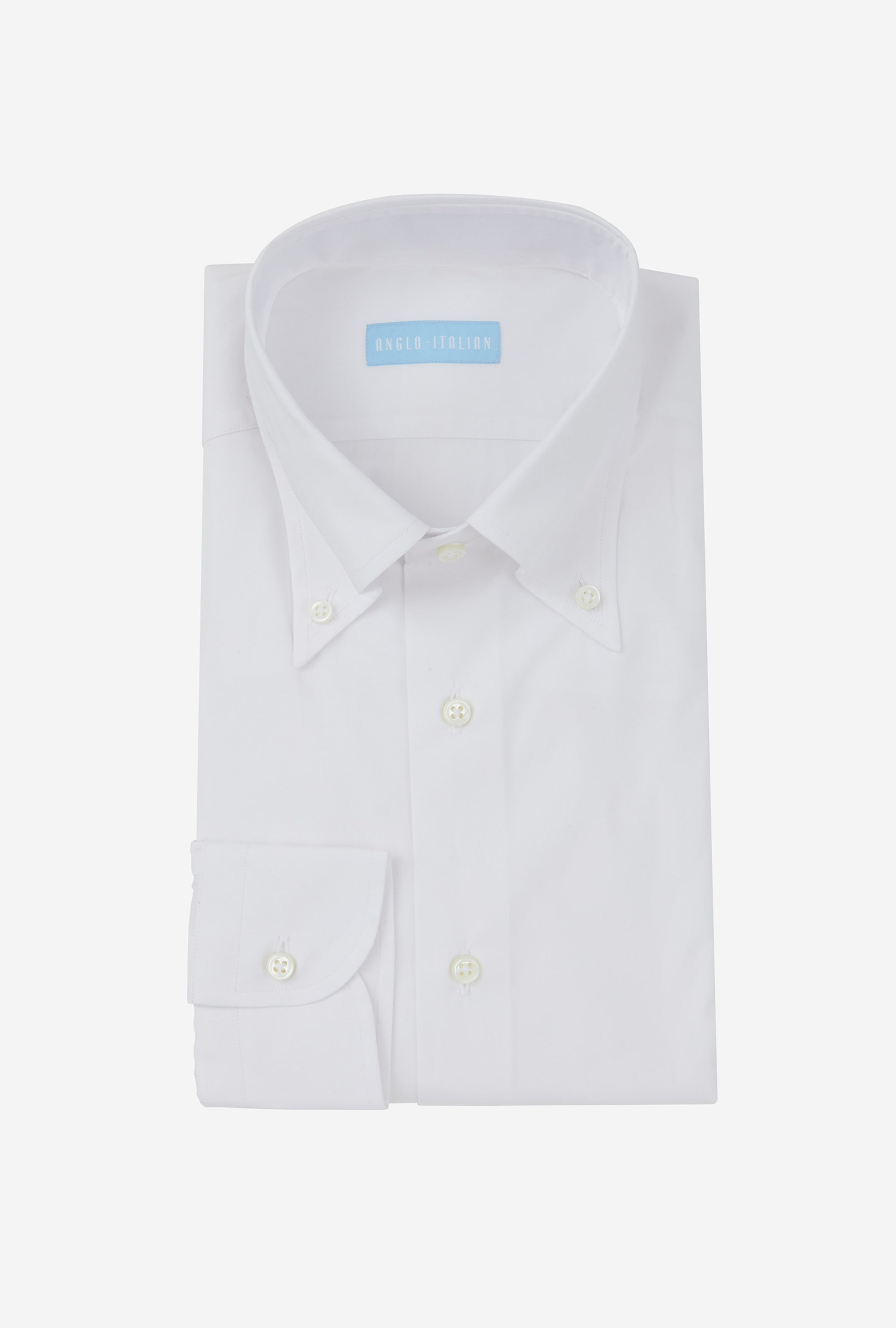 Button Down Cotton Poplin Shirt White