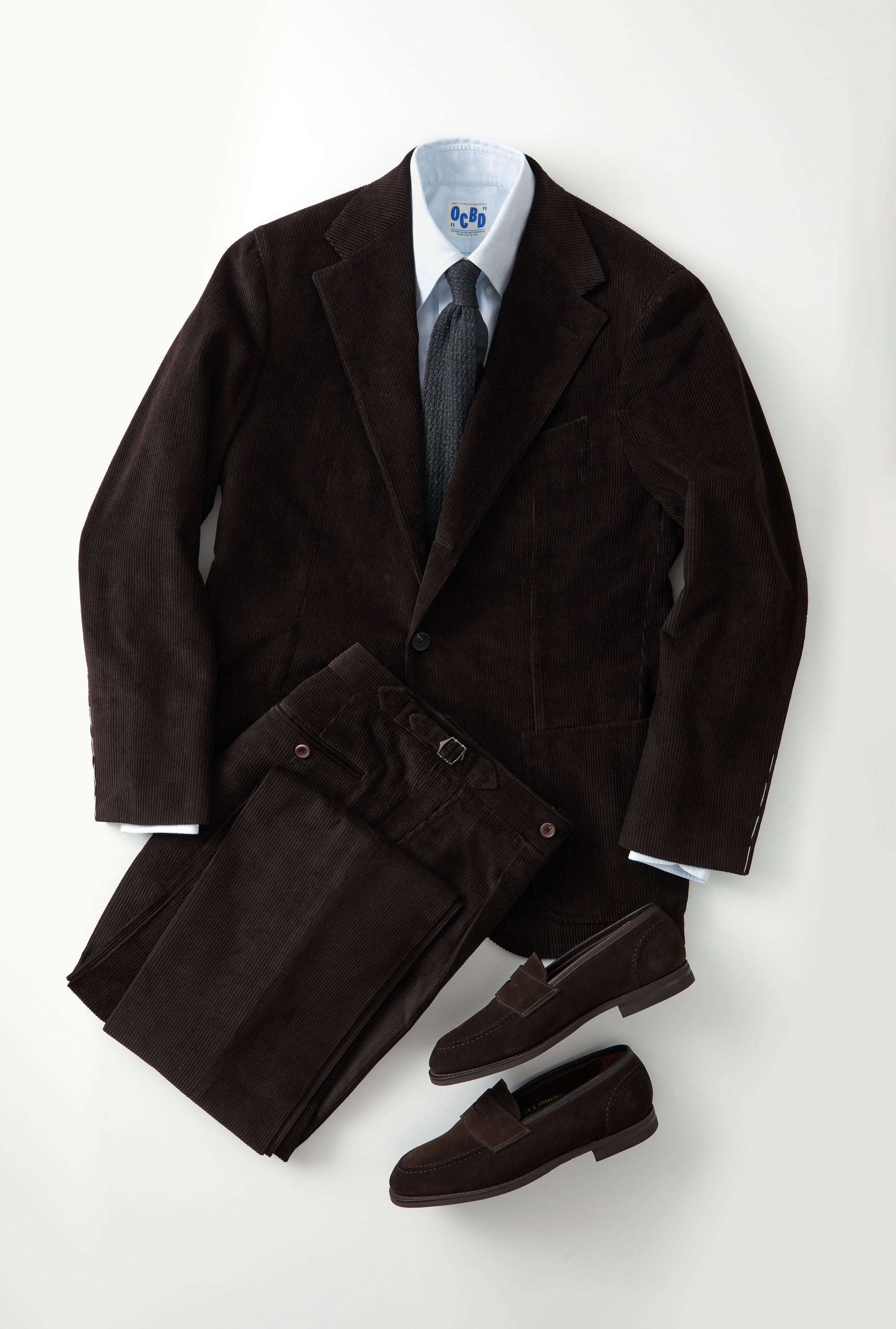 Suit Single Breasted Brown Corduroy