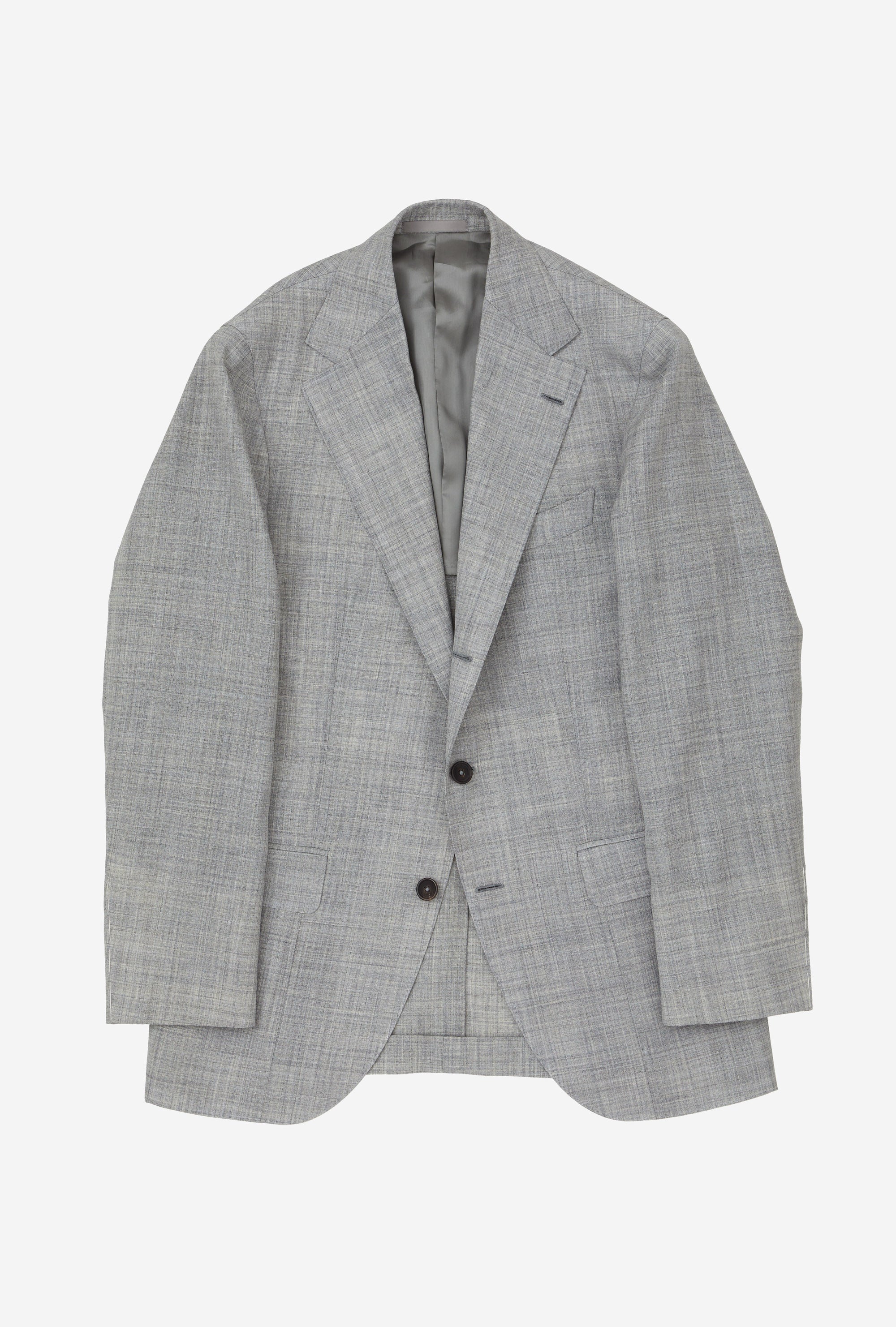 Suit Single Breasted Grey High-Twist Wool-Silk