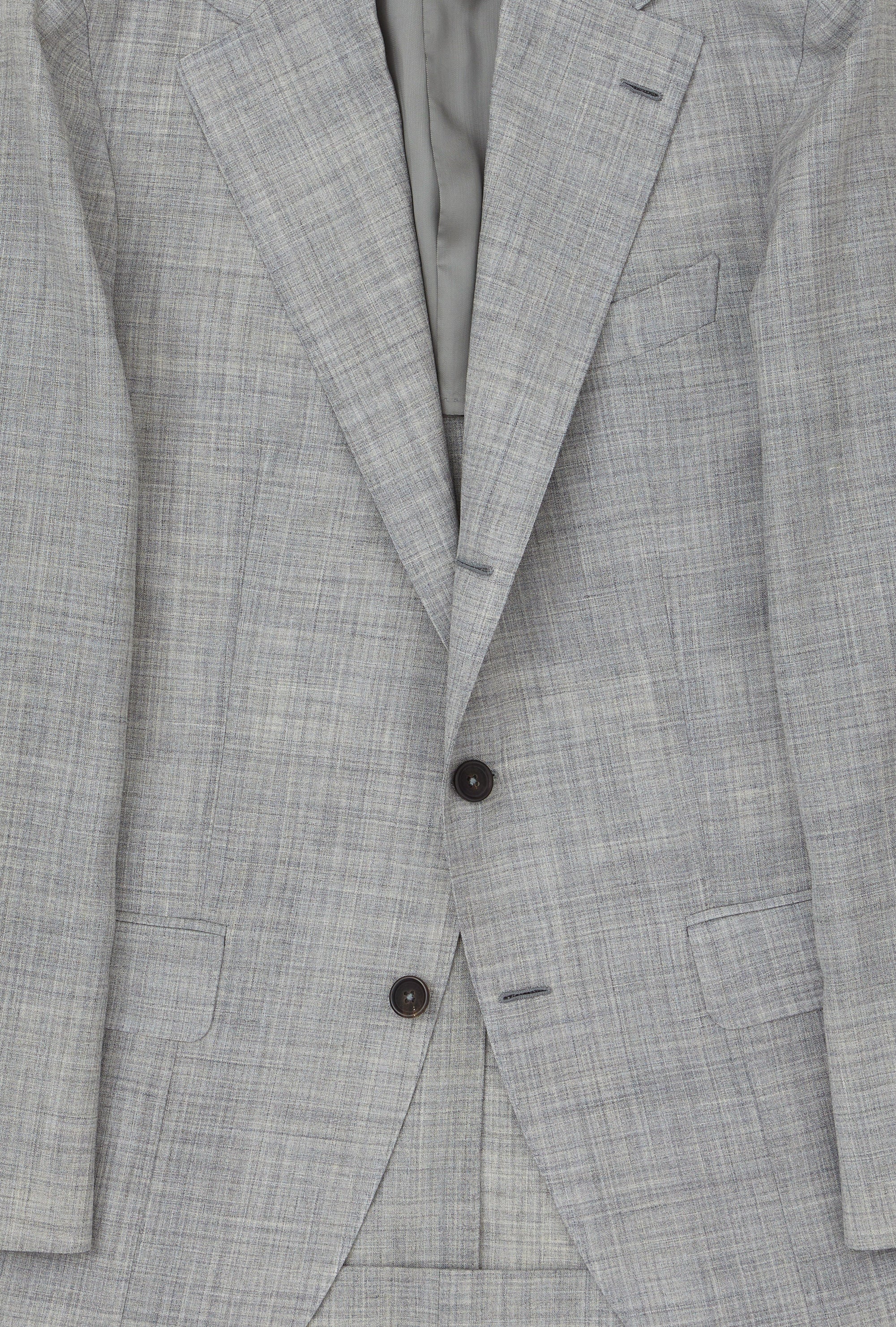 Suit Single Breasted Grey High-Twist Wool-Silk