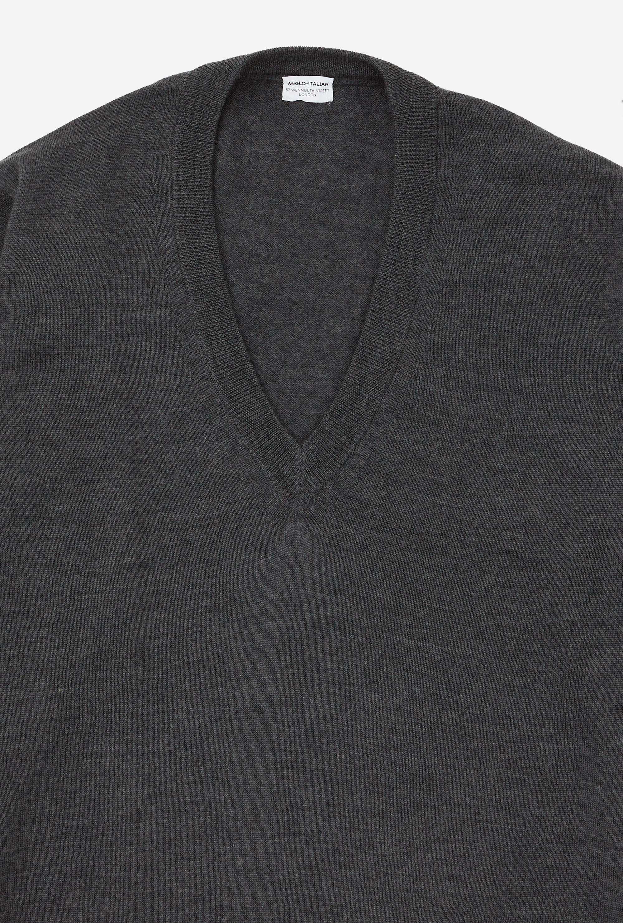 V-Neck Merino Wool Charcoal