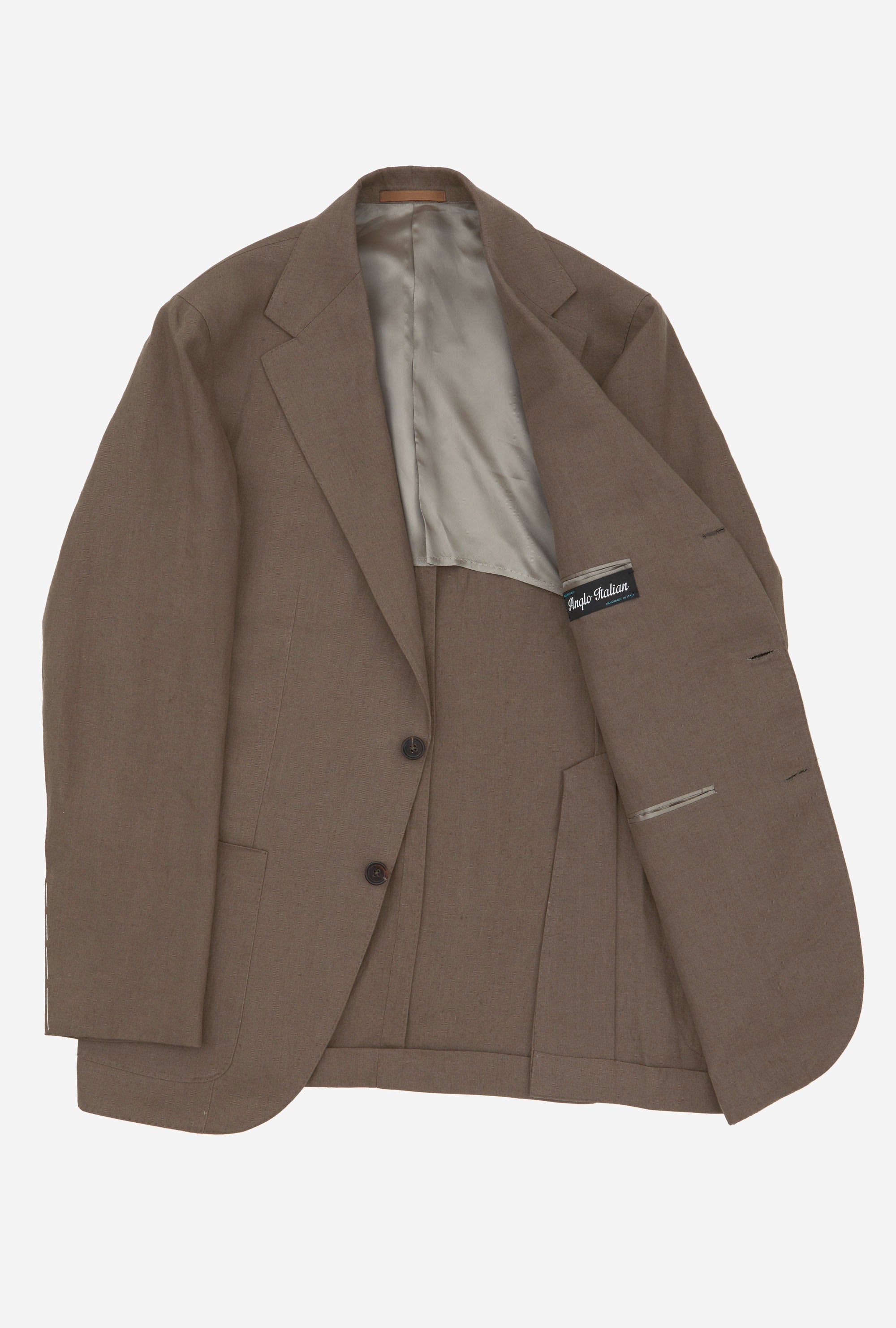 Suit Single Breasted Washed Linen Taupe