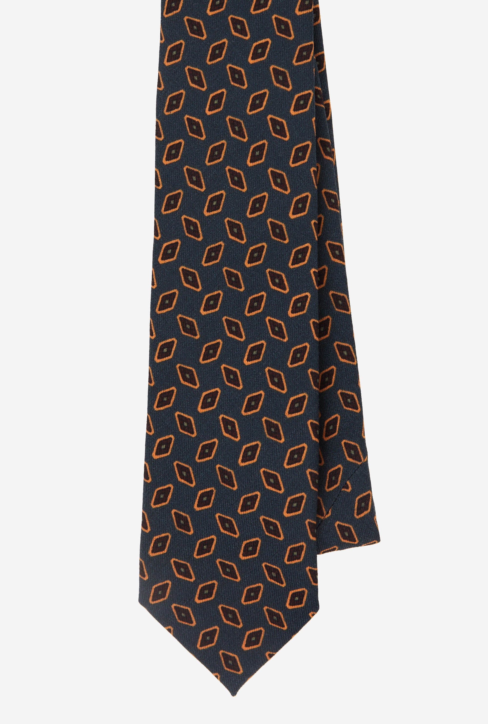 Wool Tie Rhomboid Pine Yellow Brown