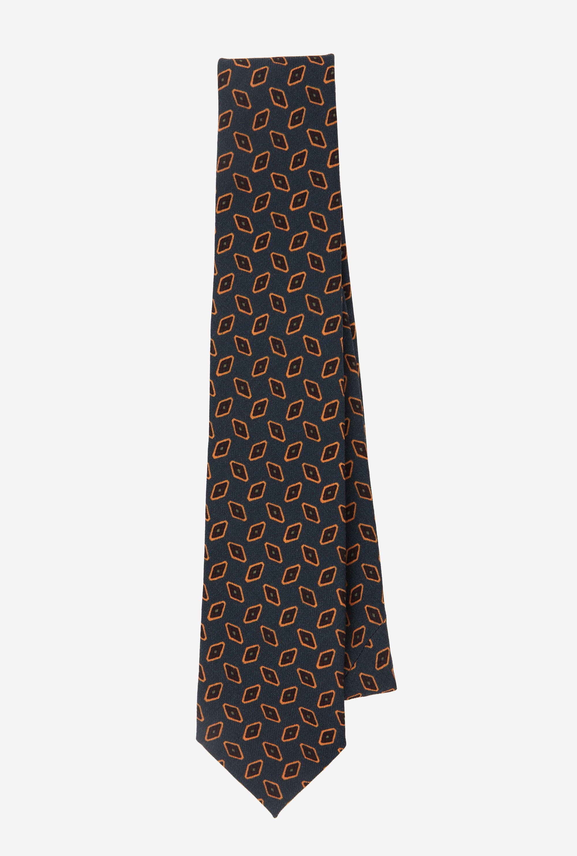 Wool Tie Rhomboid Pine Yellow Brown