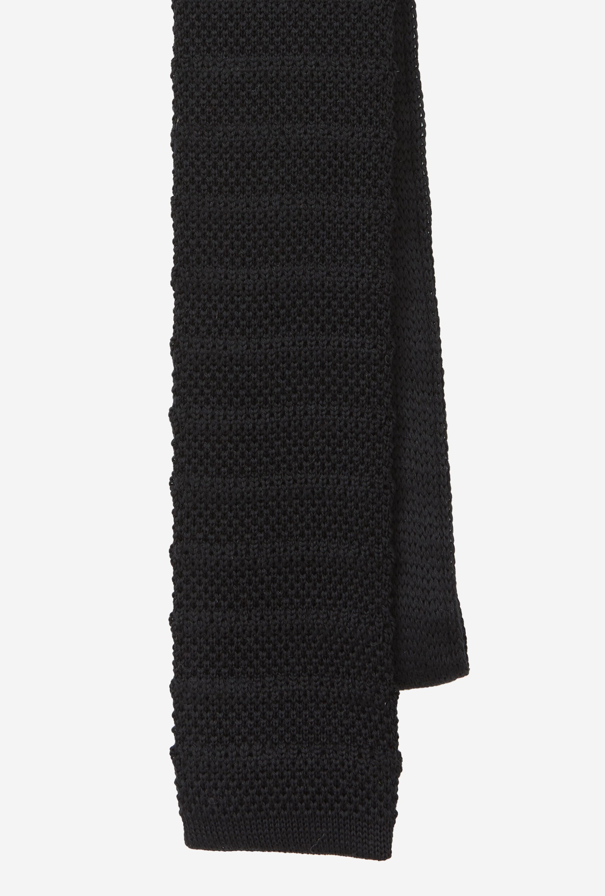 Knit Tie Wool Stripe Black
