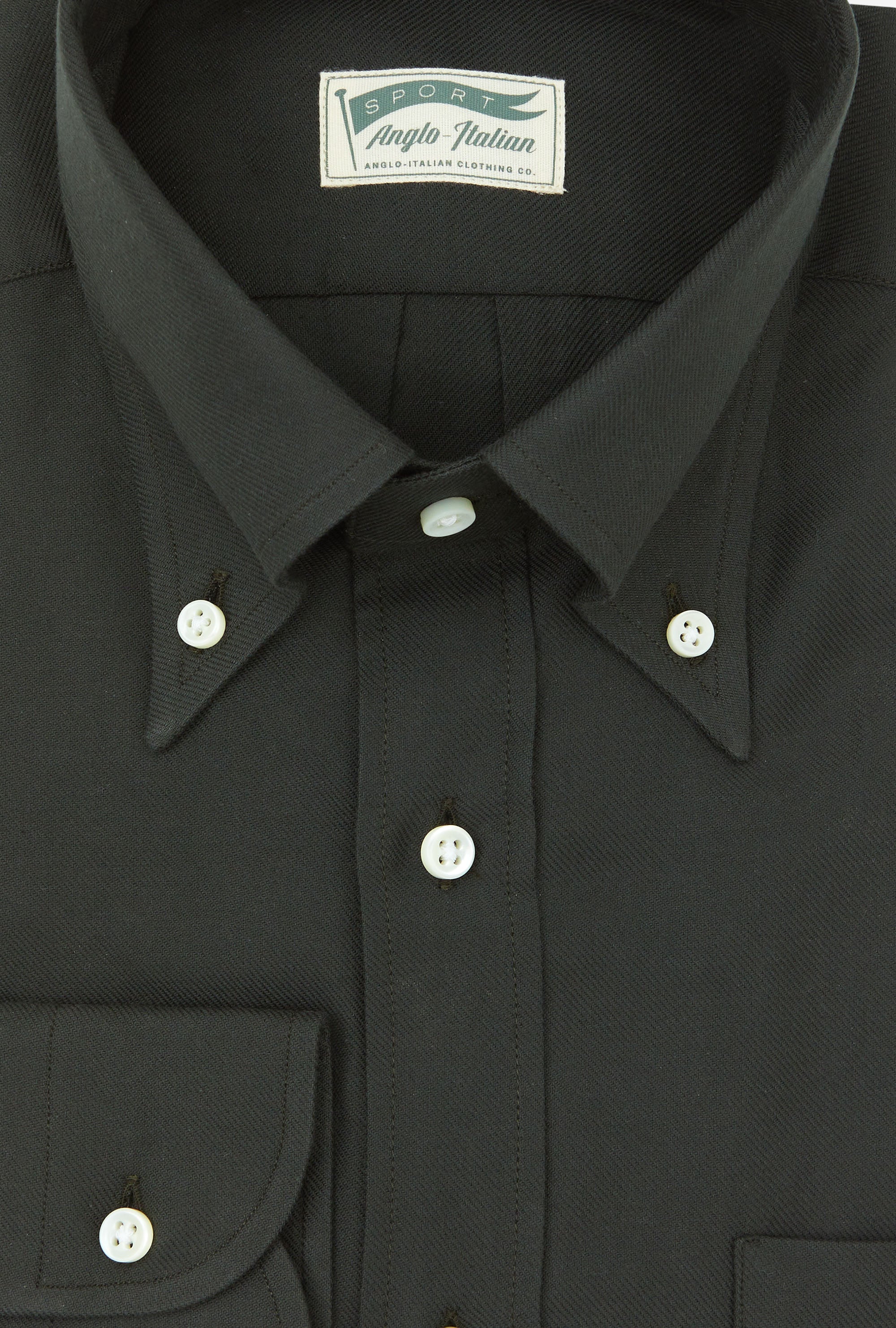 Button Down Sport Shirt Brushed Twill Forest
