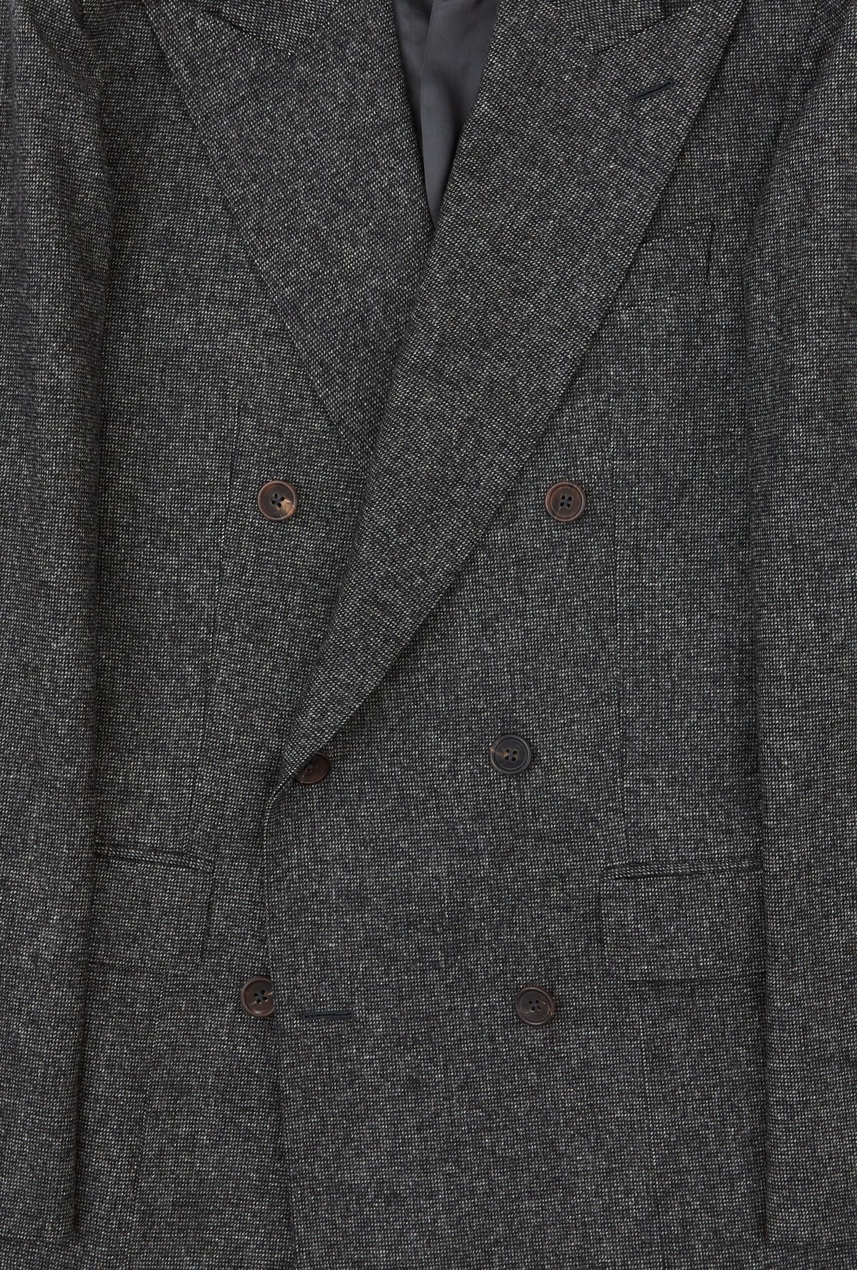 Suit Double Breasted Charcoal Nailhead Flannel