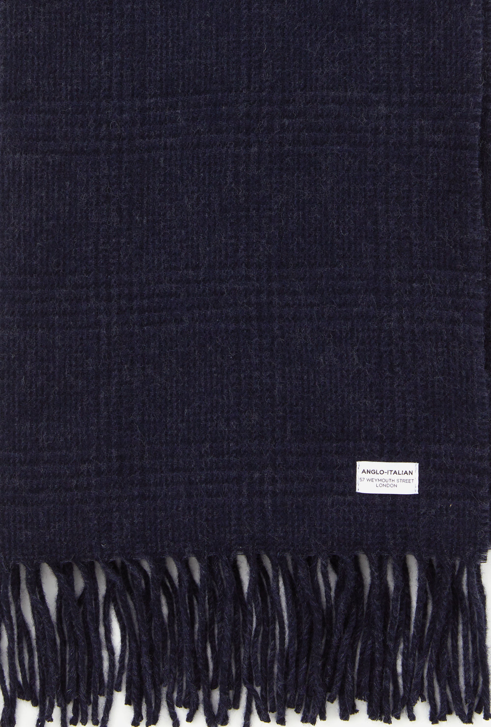 Wool Scarf Navy Glen Plaid