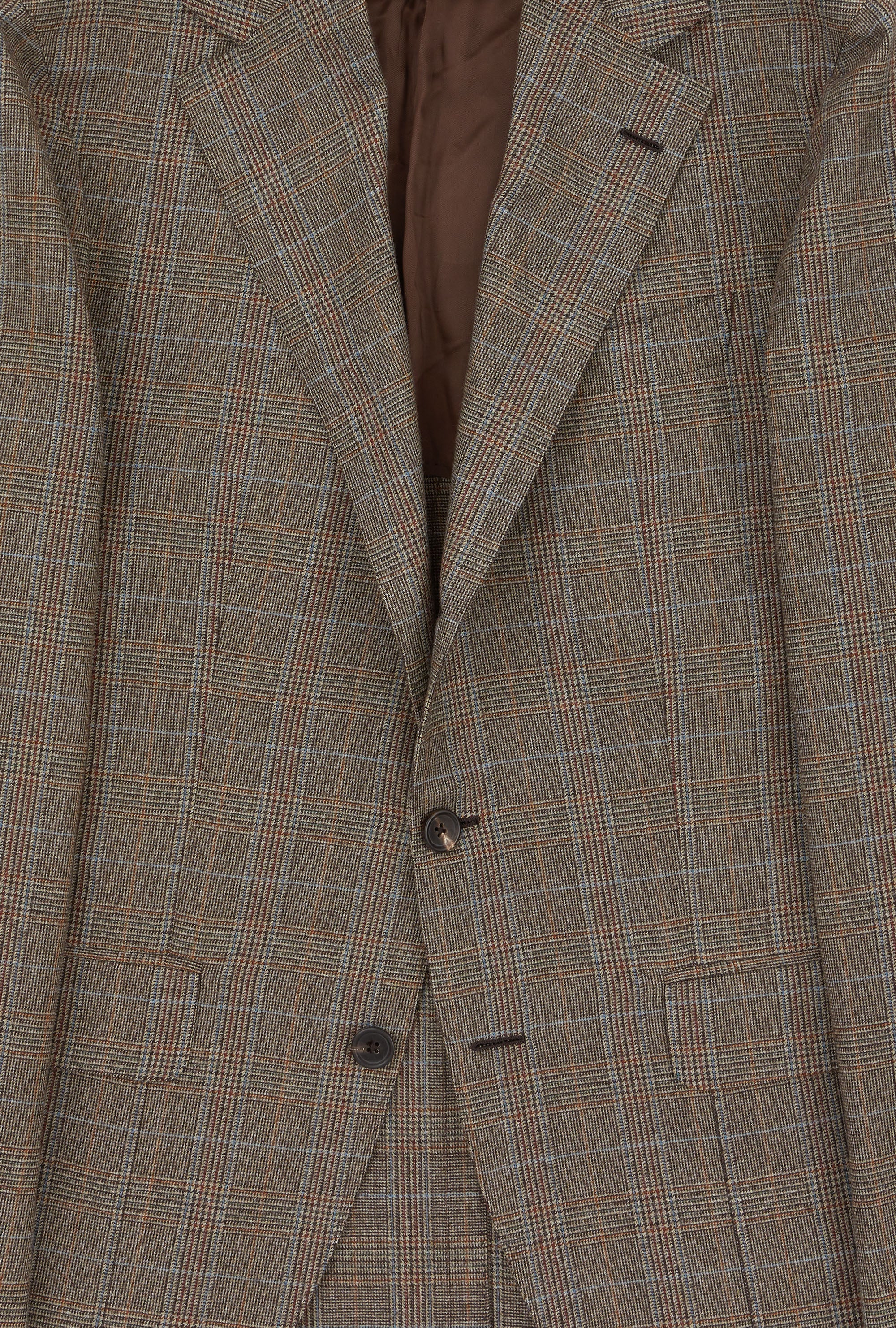 Suit Single Breasted Sand Glen Plaid Multi Overcheck