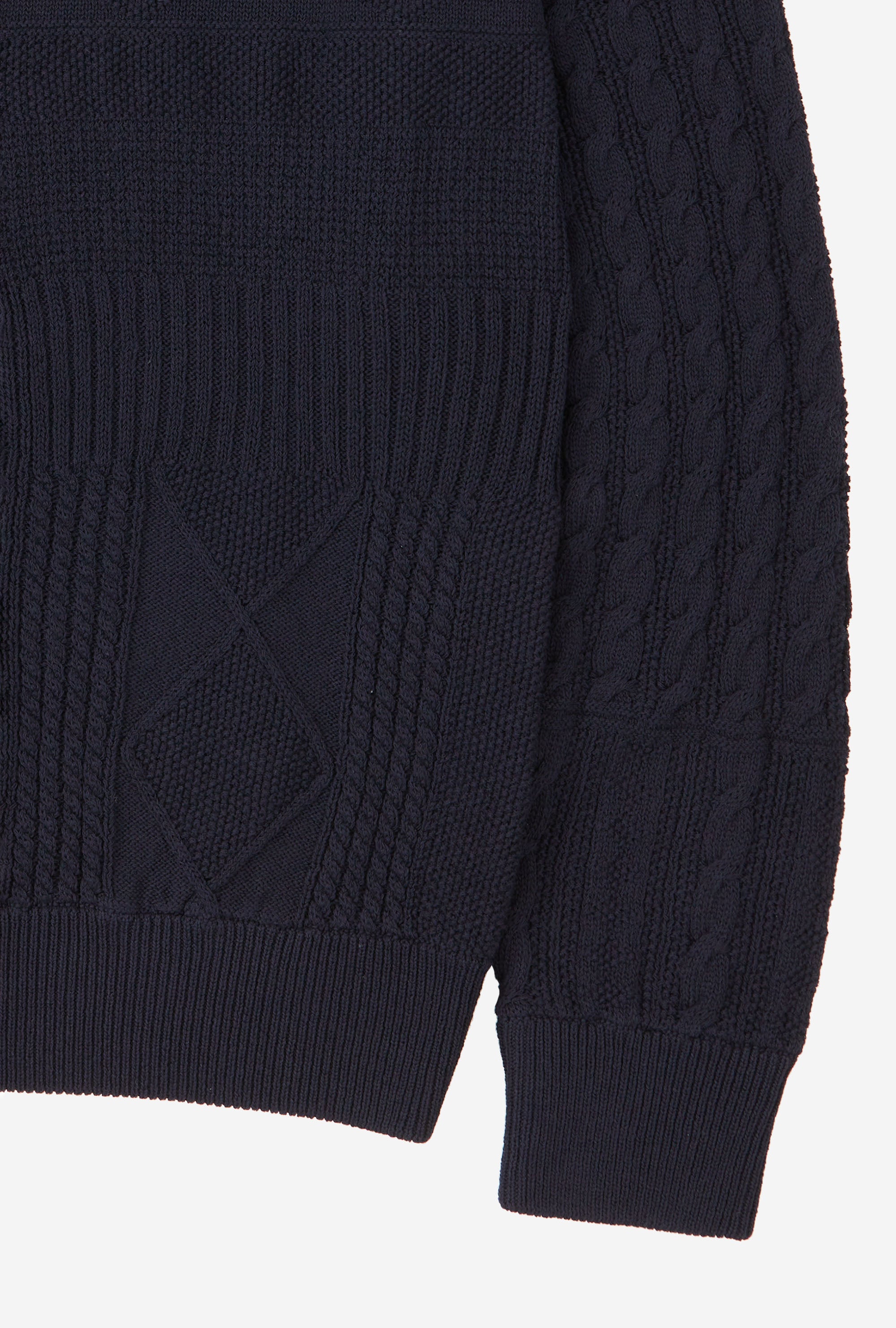 Crewneck Heavy Cotton Navy Patchwork