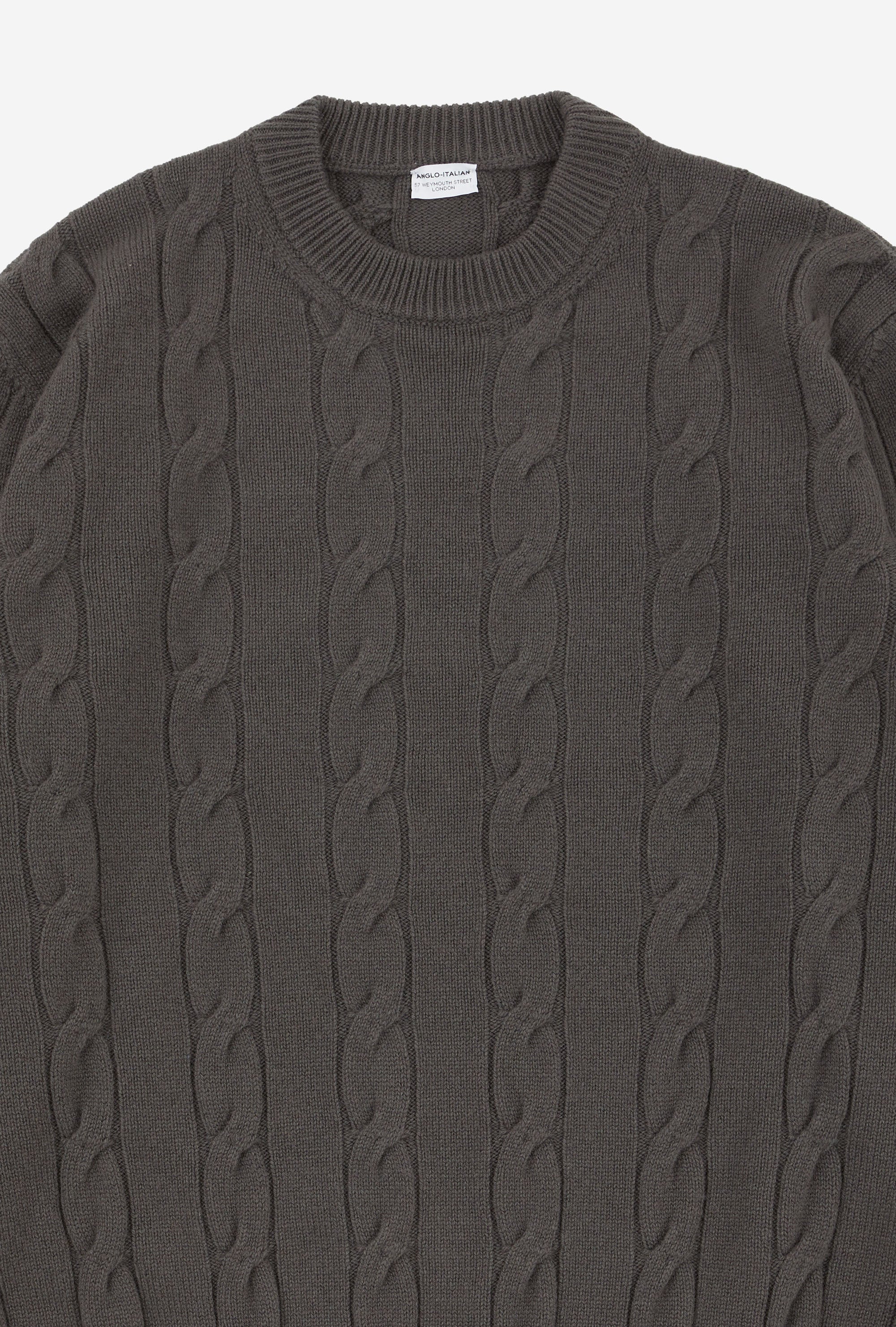 Cableknit Wool-Cashmere Putty