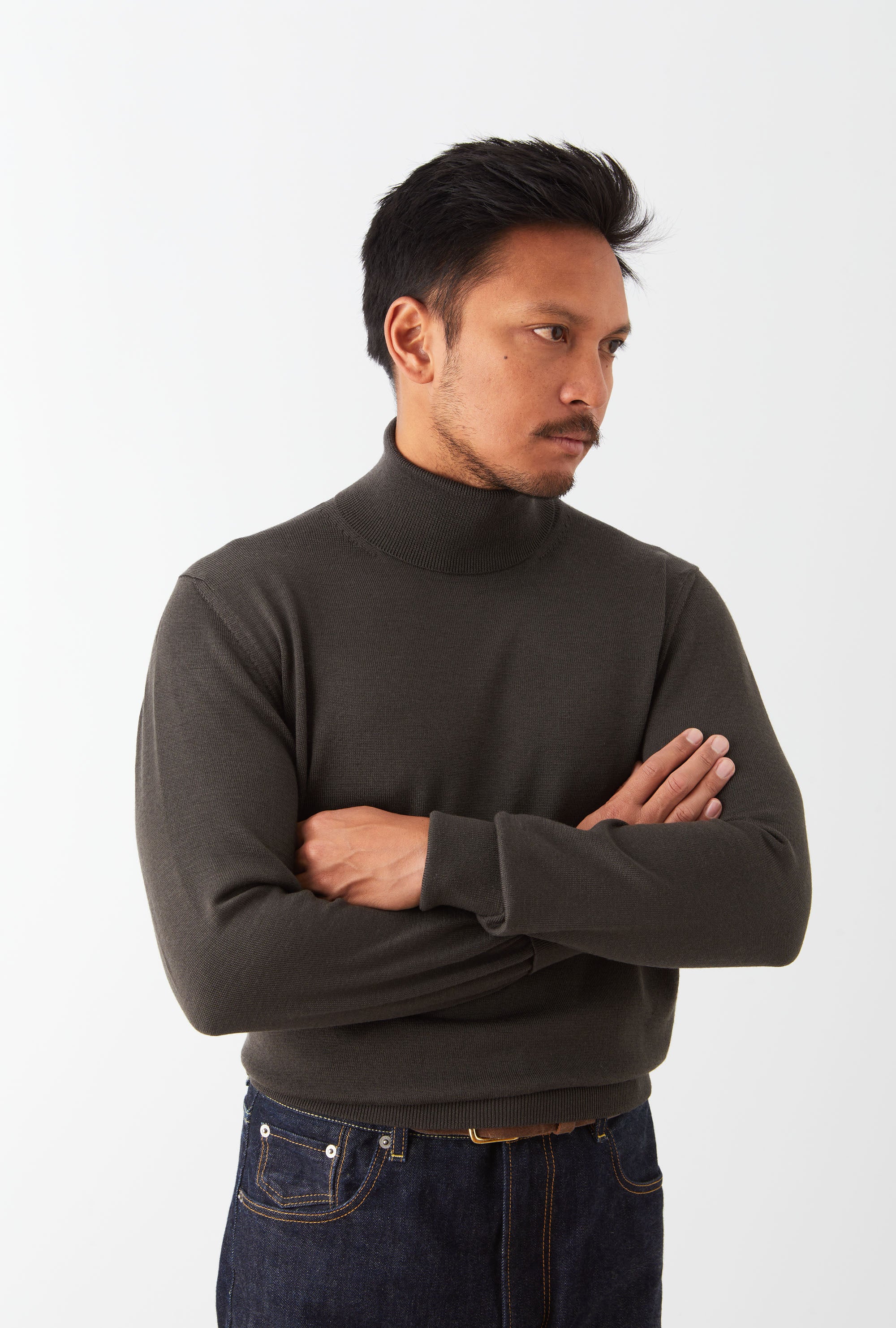 Roll Neck Merino Brown