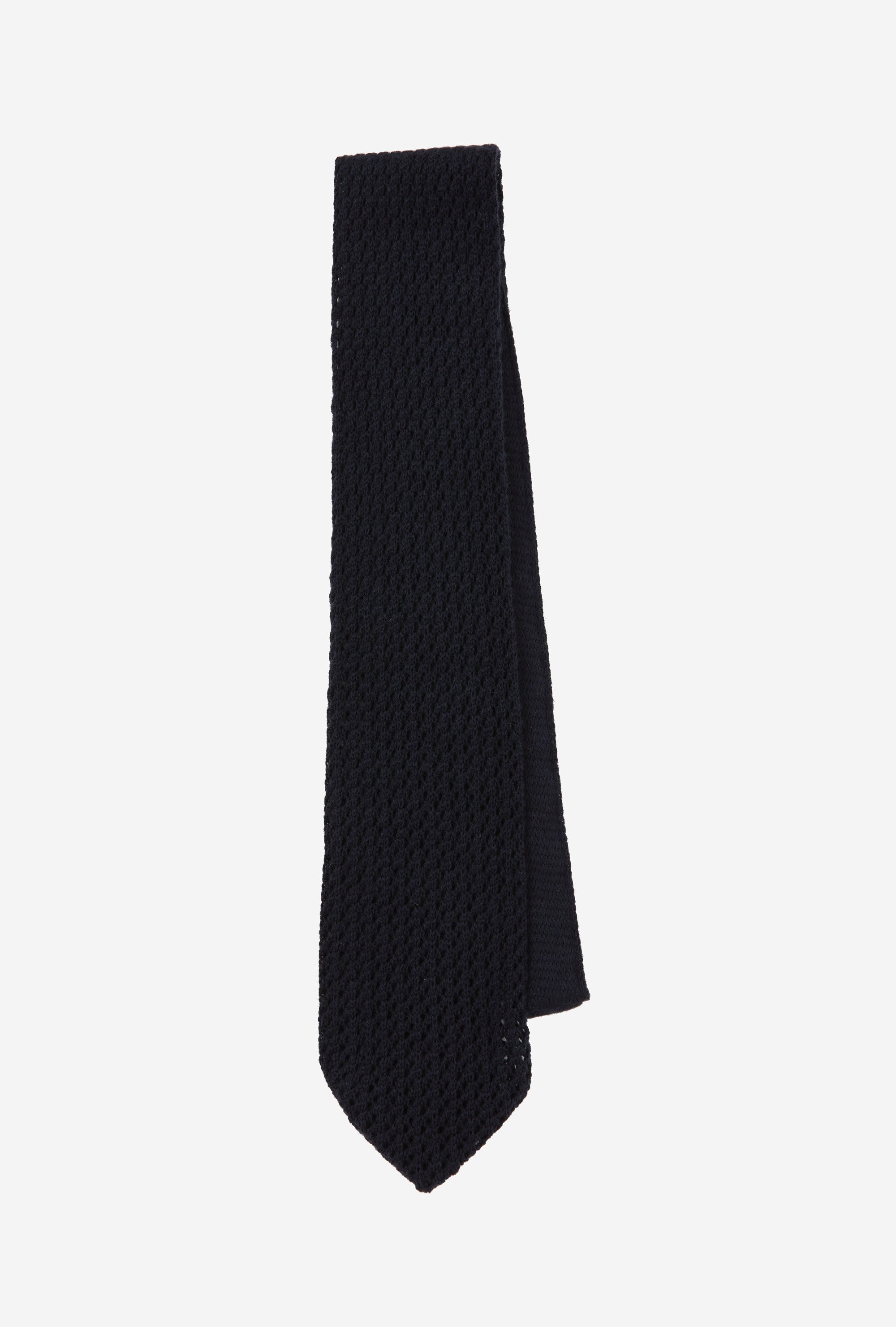 Tie Wool-Cashmere Mesh Navy