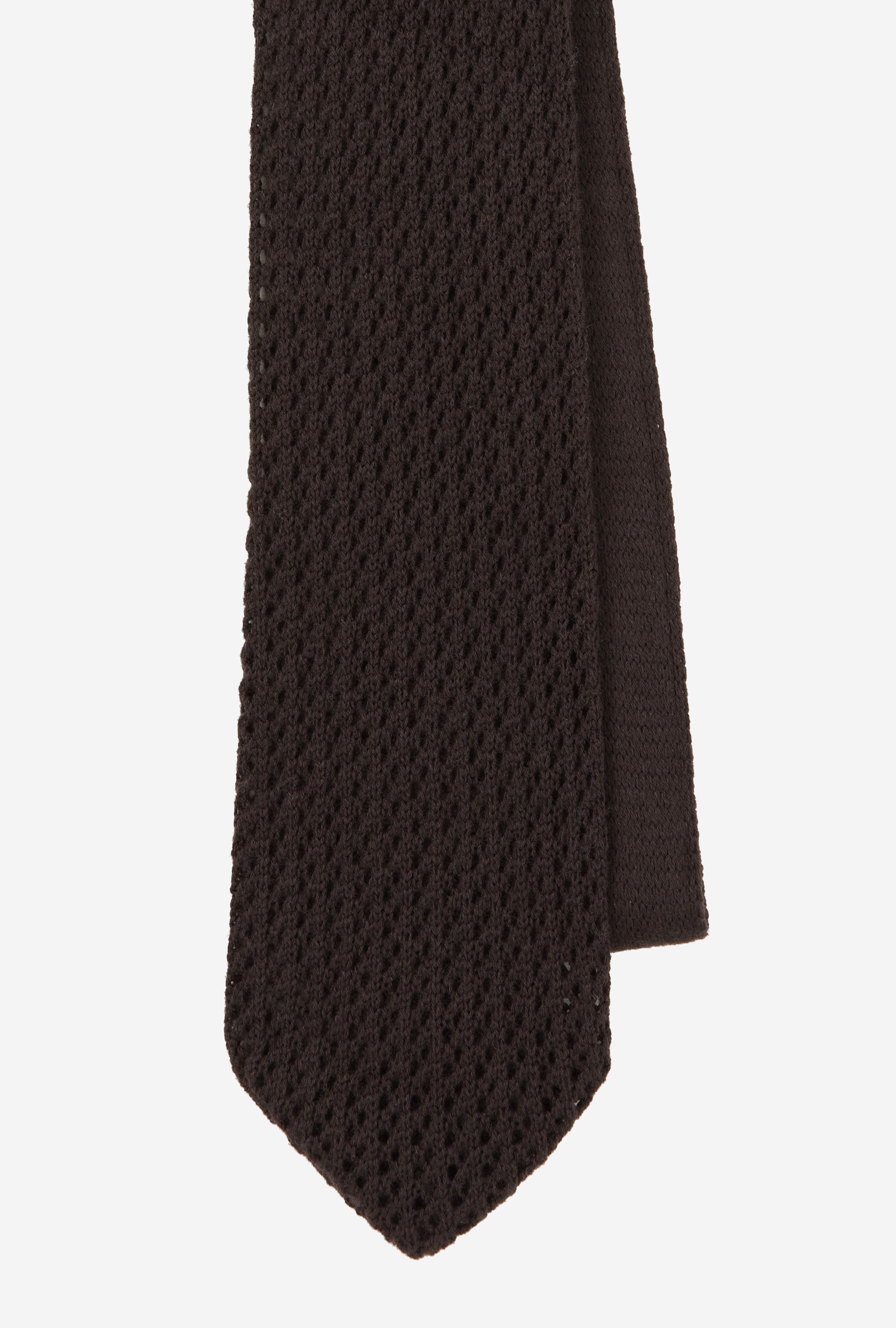 Tie Wool-Cashmere Mesh Brown