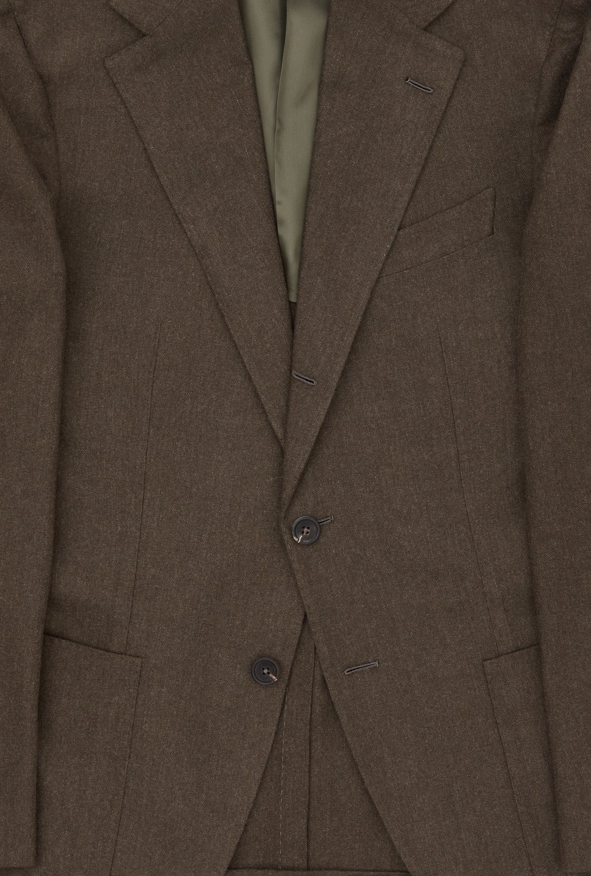 Sport Jacket Wool Olive Herringbone