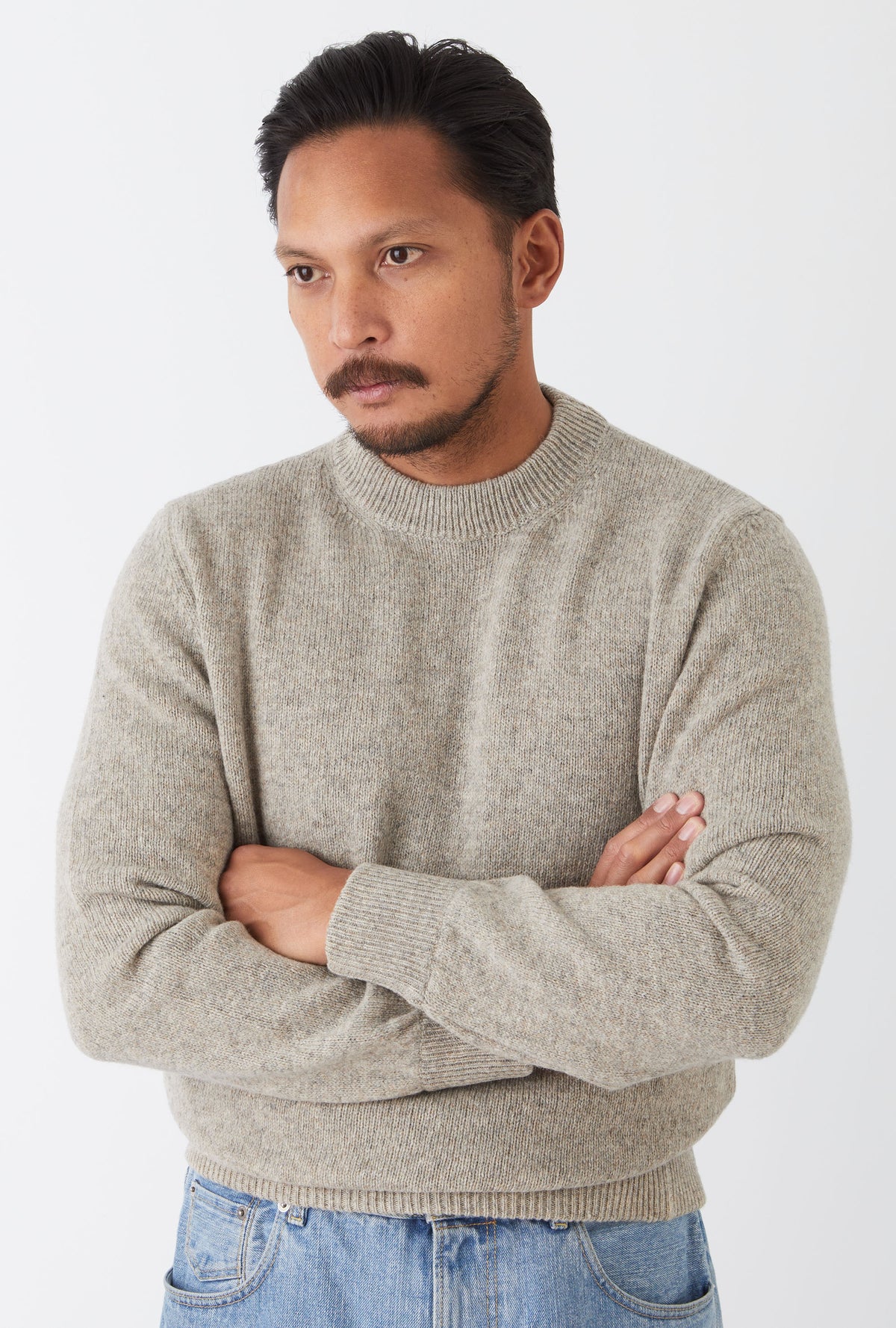 Crewneck Shetland Oat Melange