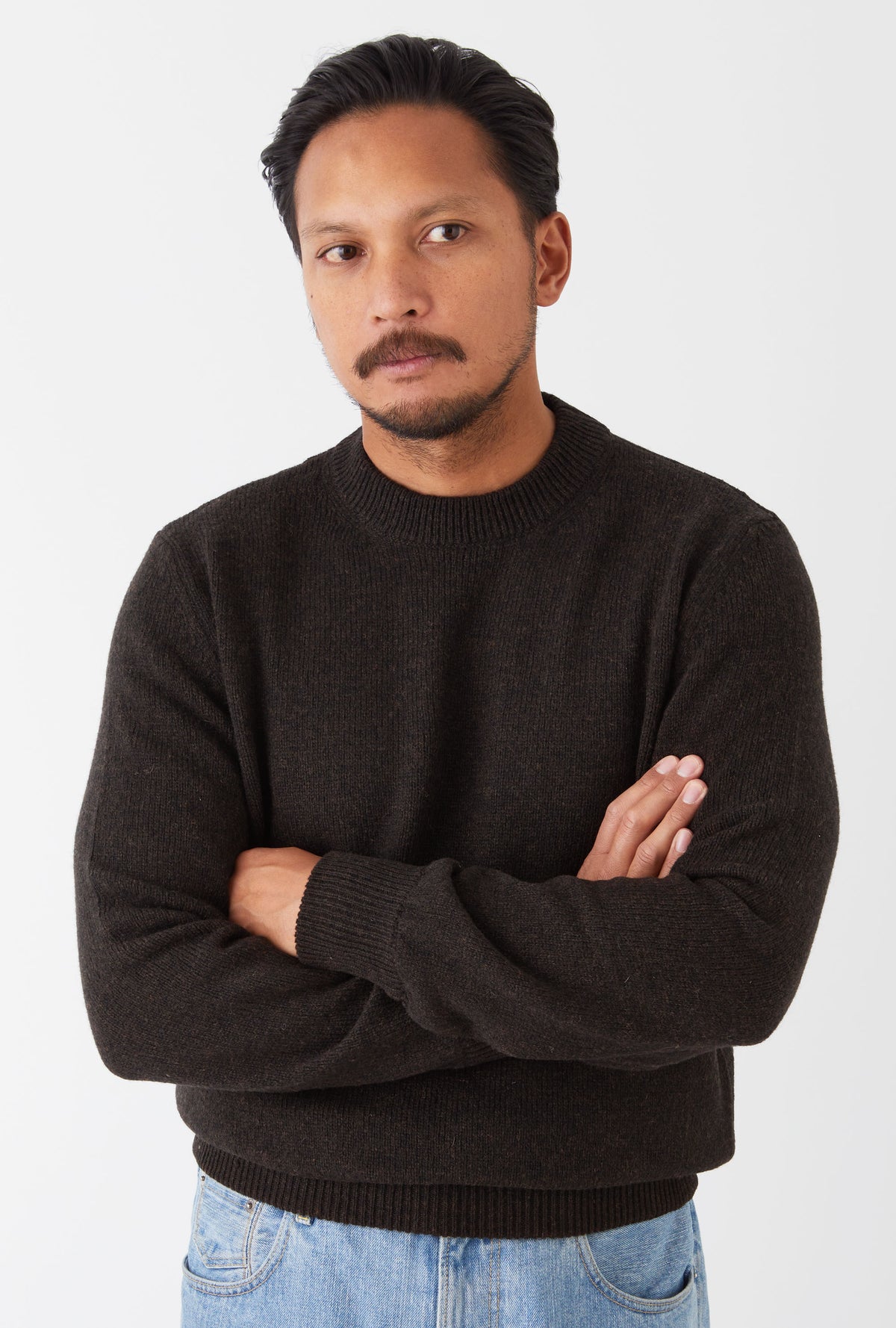 Crewneck Shetland Espresso Melange