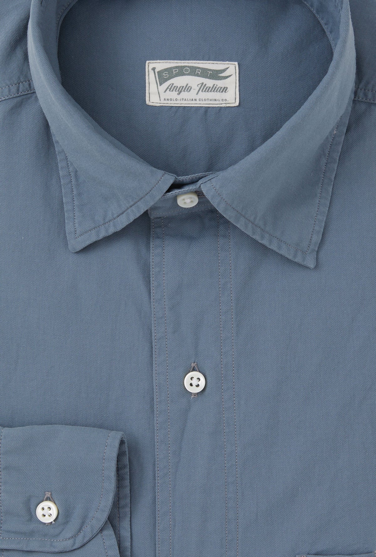 Mechanics Shirt Washed Cotton Twill Airforce Blue