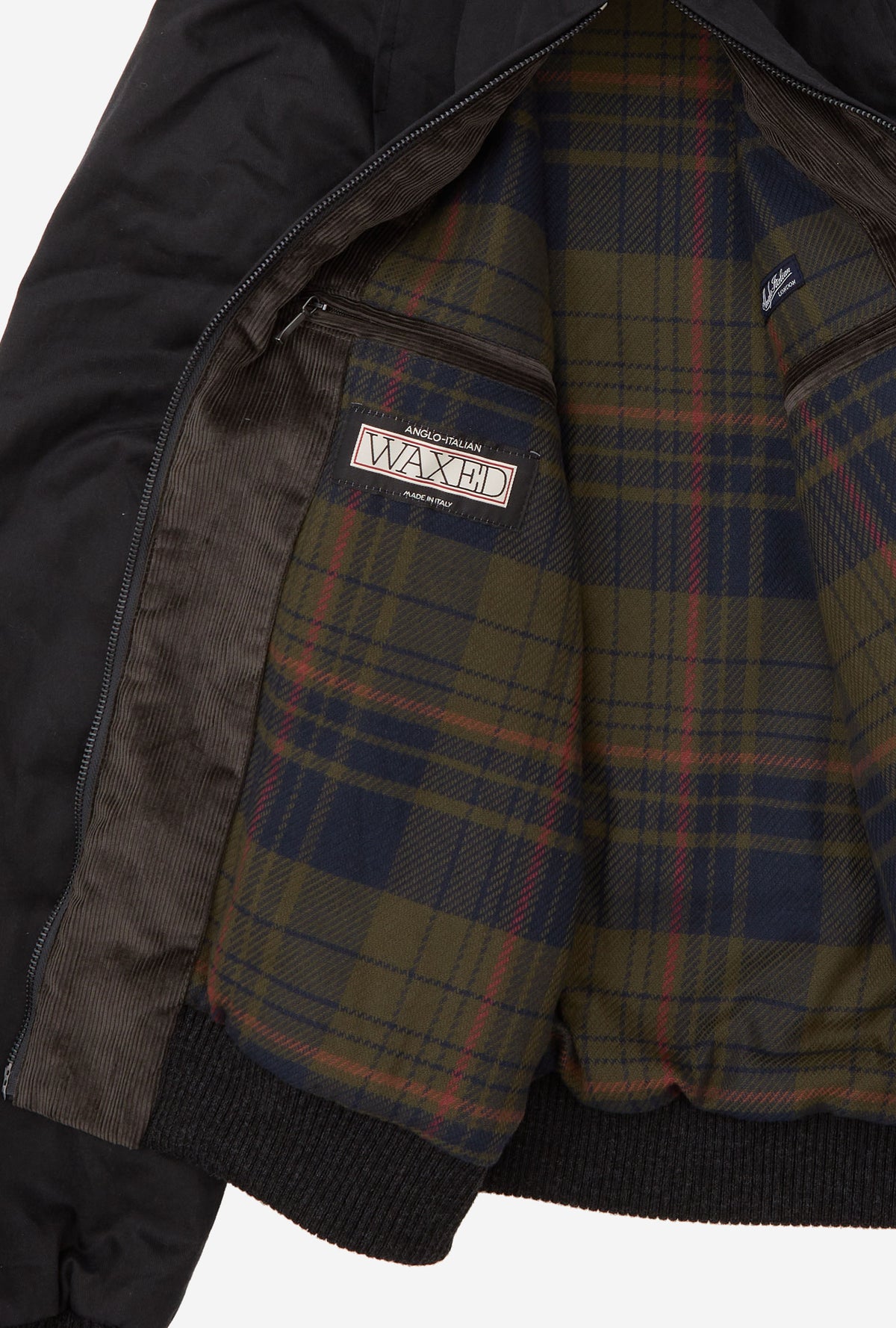 Bomber Jacket Waxed Cotton Charcoal