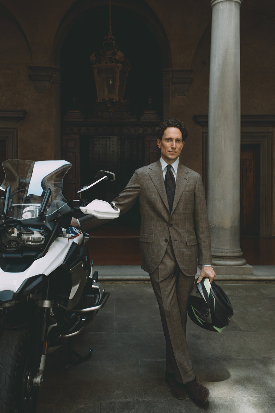 Suit Single Breasted Sand Glen Plaid Multi Overcheck