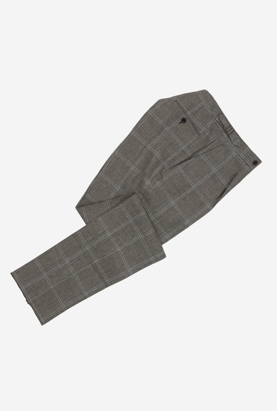 Suit Single Breasted Grey Glen Plaid Sky Overcheck Wool-Linen