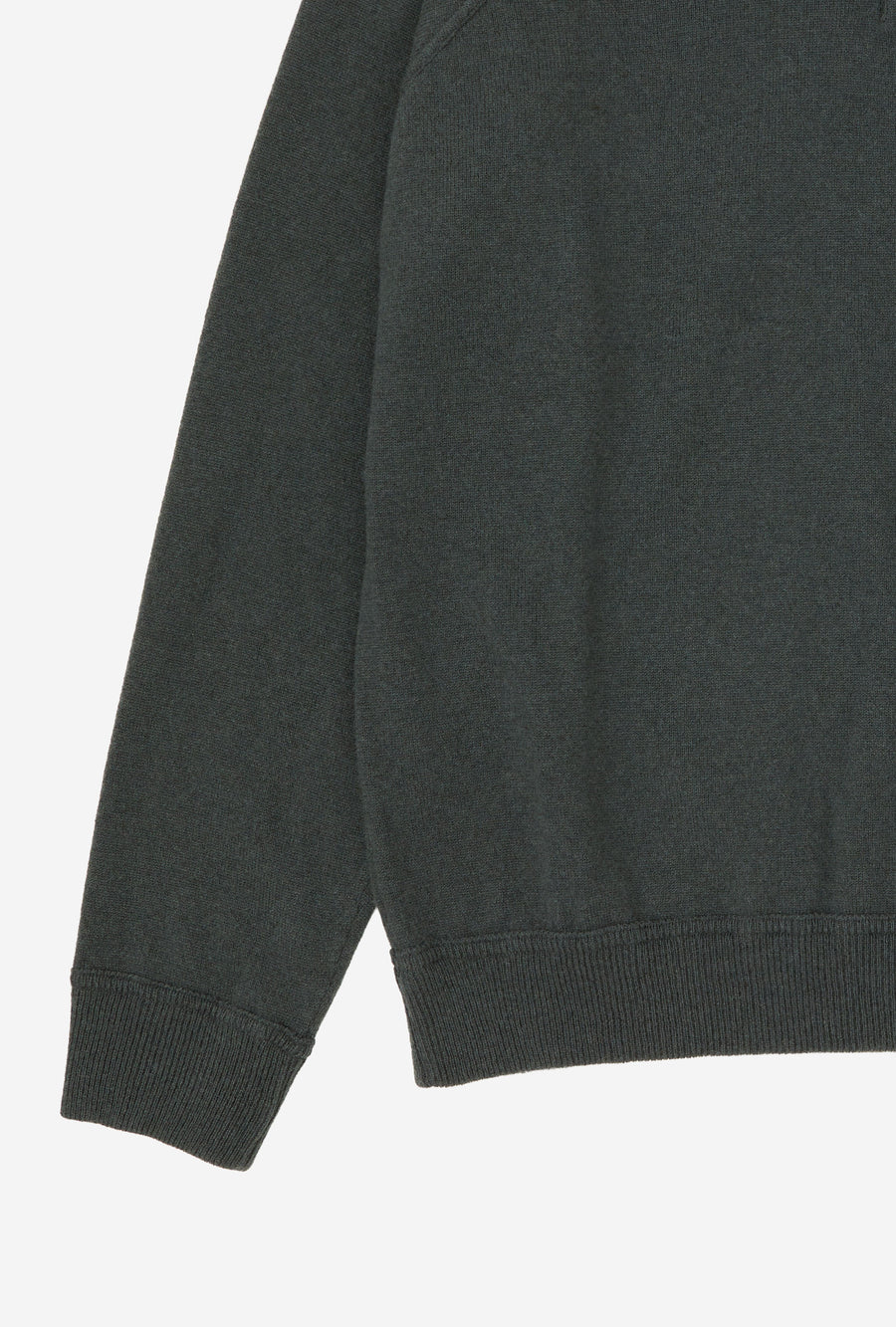 Raglan Sleeve Polo Wool-Cashmere Moss