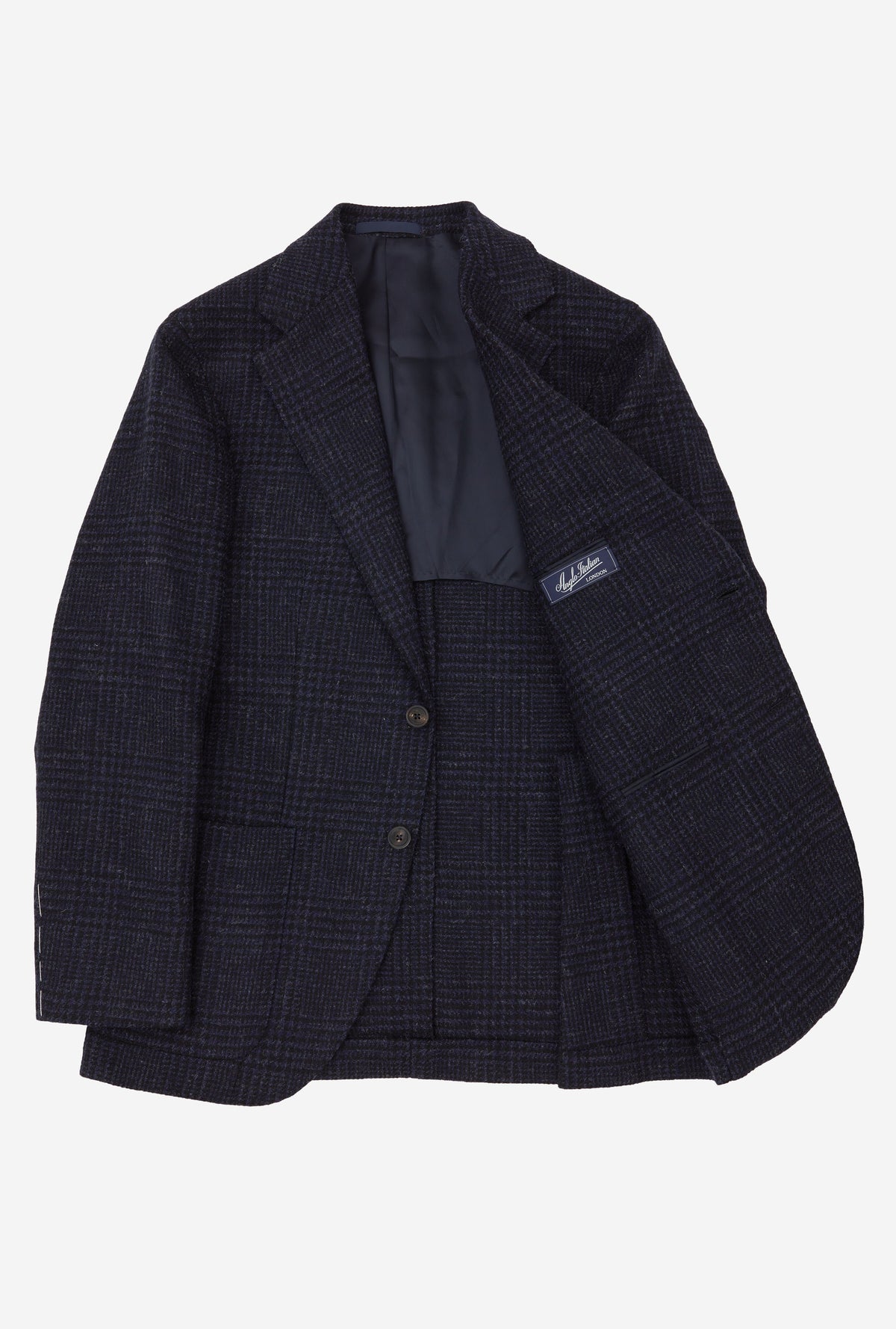 Sport Jacket Wool Tweed Navy Glen Plaid