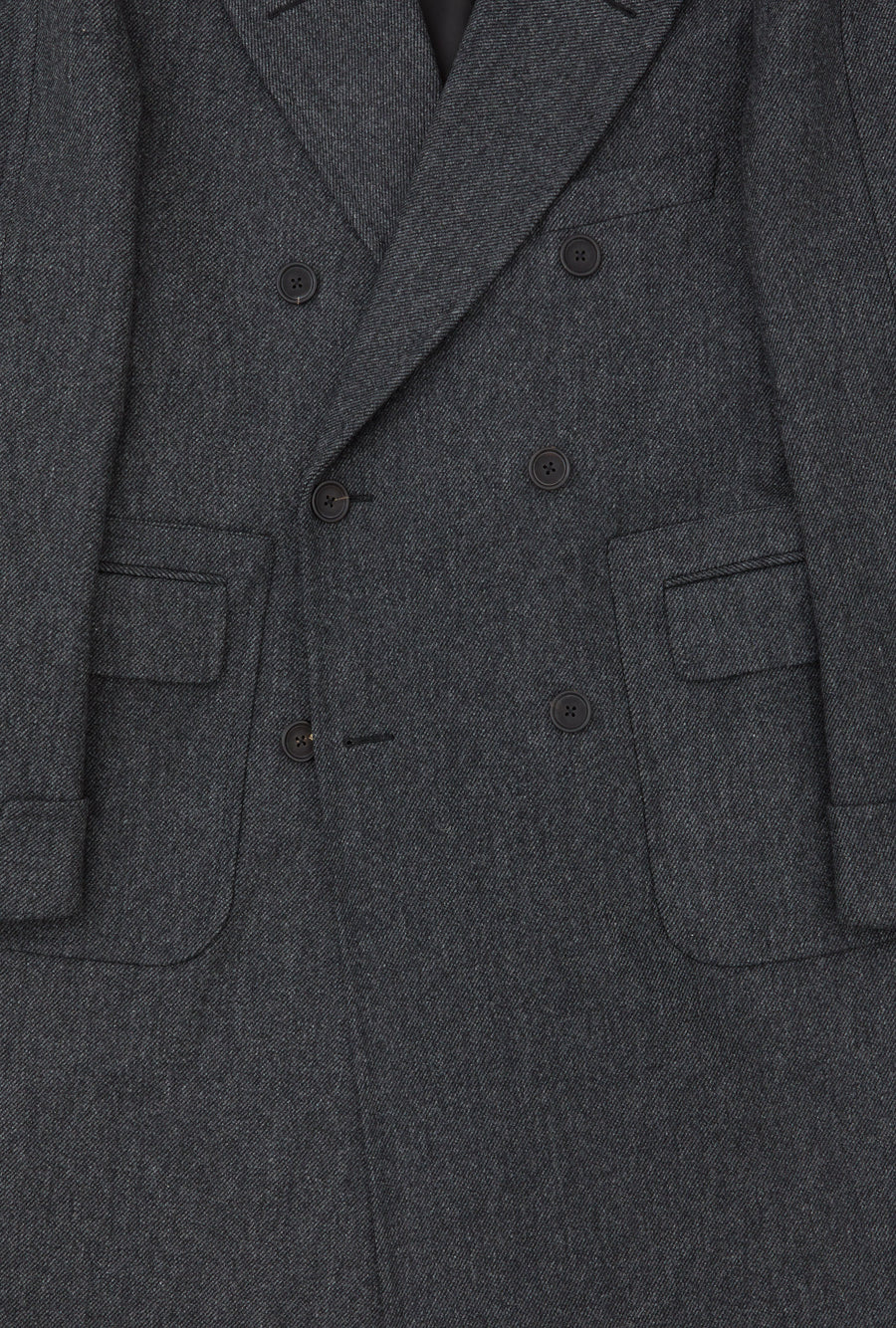 Double Breasted Martingala Coat Charcoal Melange