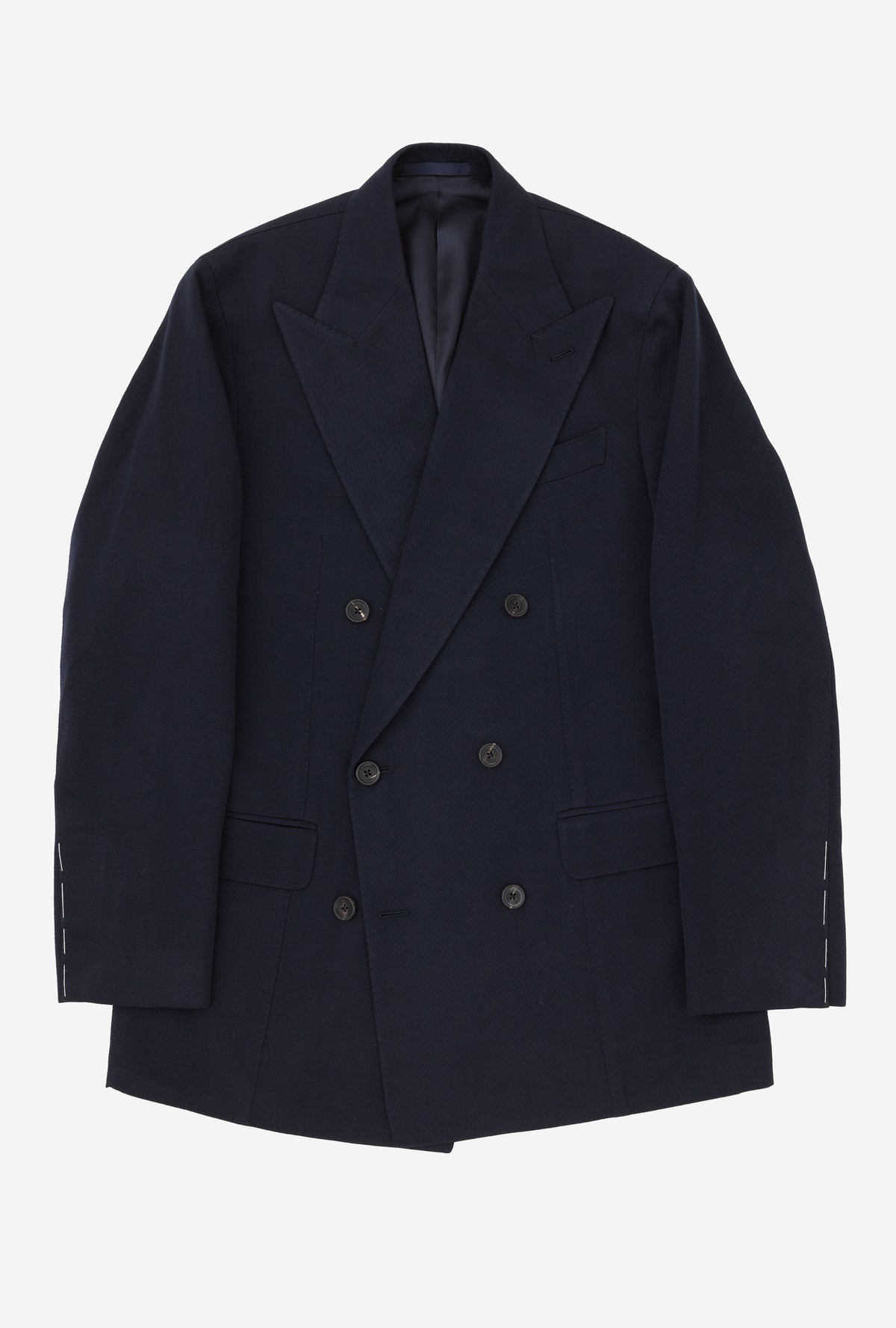 Suit Double Breasted Navy Wool Cavalry Twill
