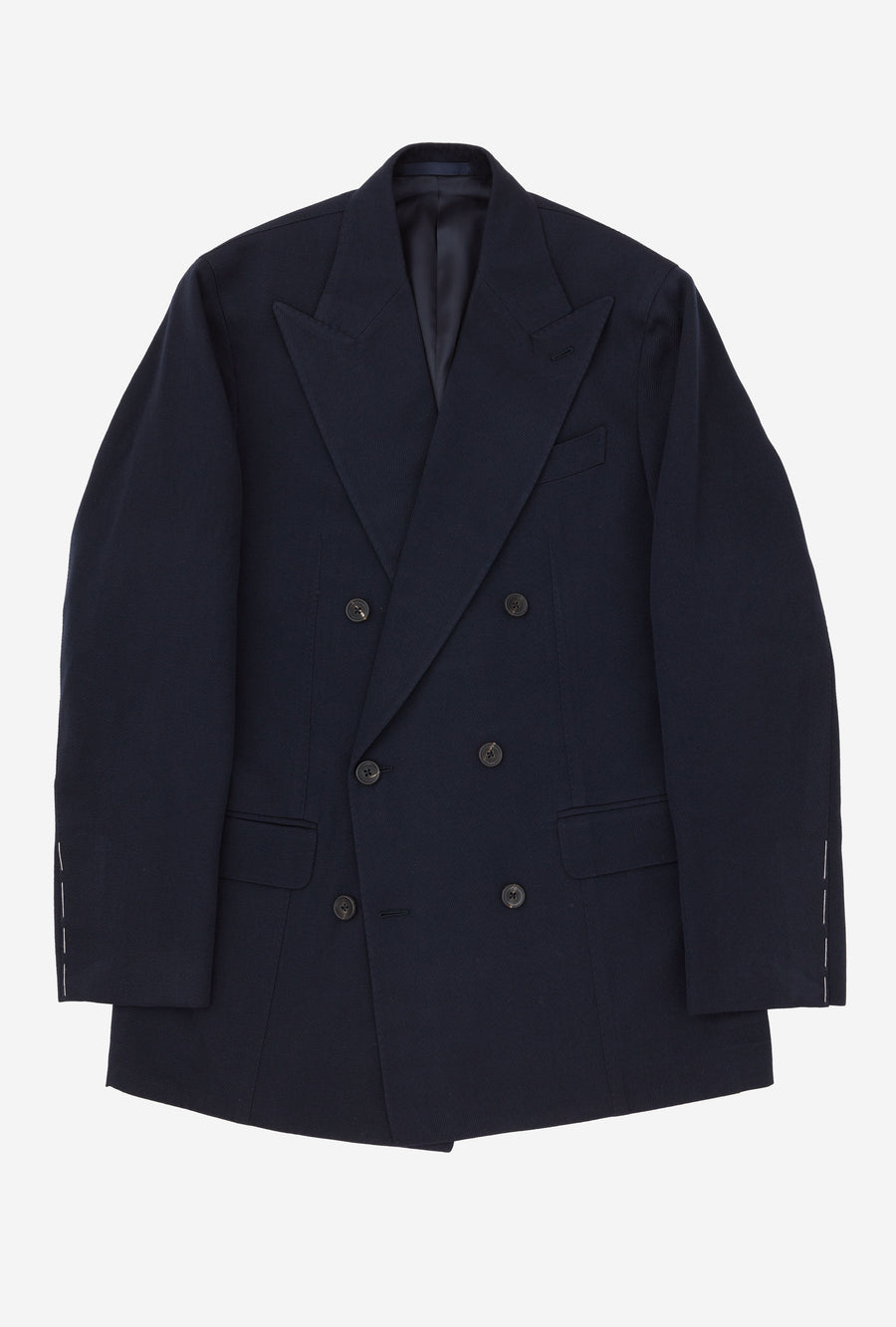 Suit Double Breasted Navy Wool Cavalry Twill