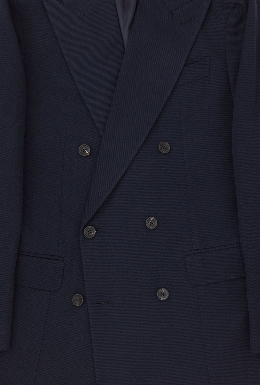 Suit Double Breasted Navy Wool Cavalry Twill