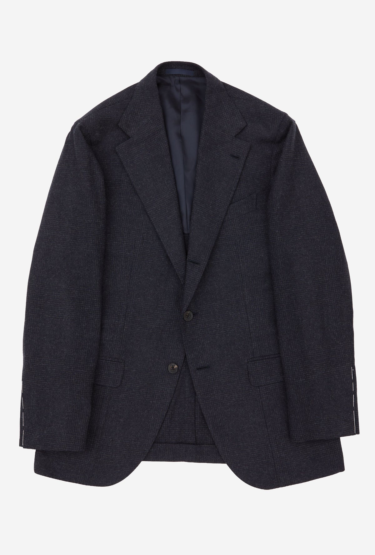 Suit Single Breasted Navy Glen Plaid Flannel