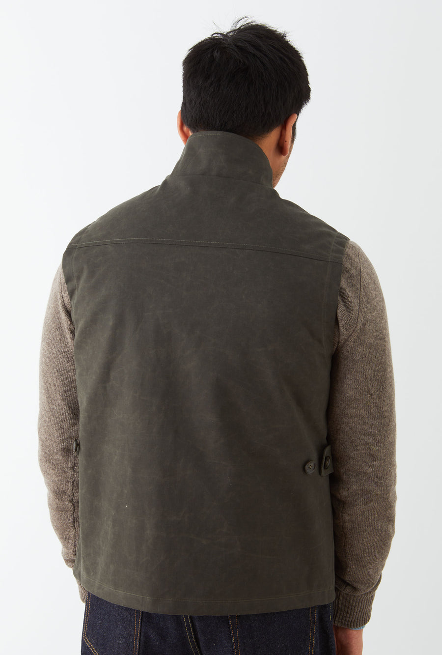Gilet Waxed Cotton Olive