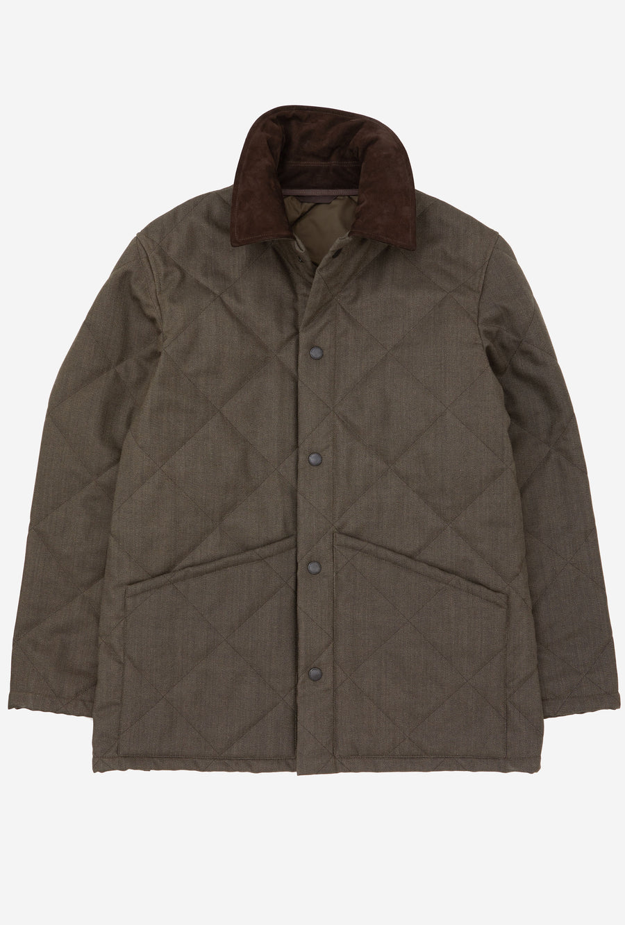 Quilted Jacket Oiled Cavalry Twill Taupe