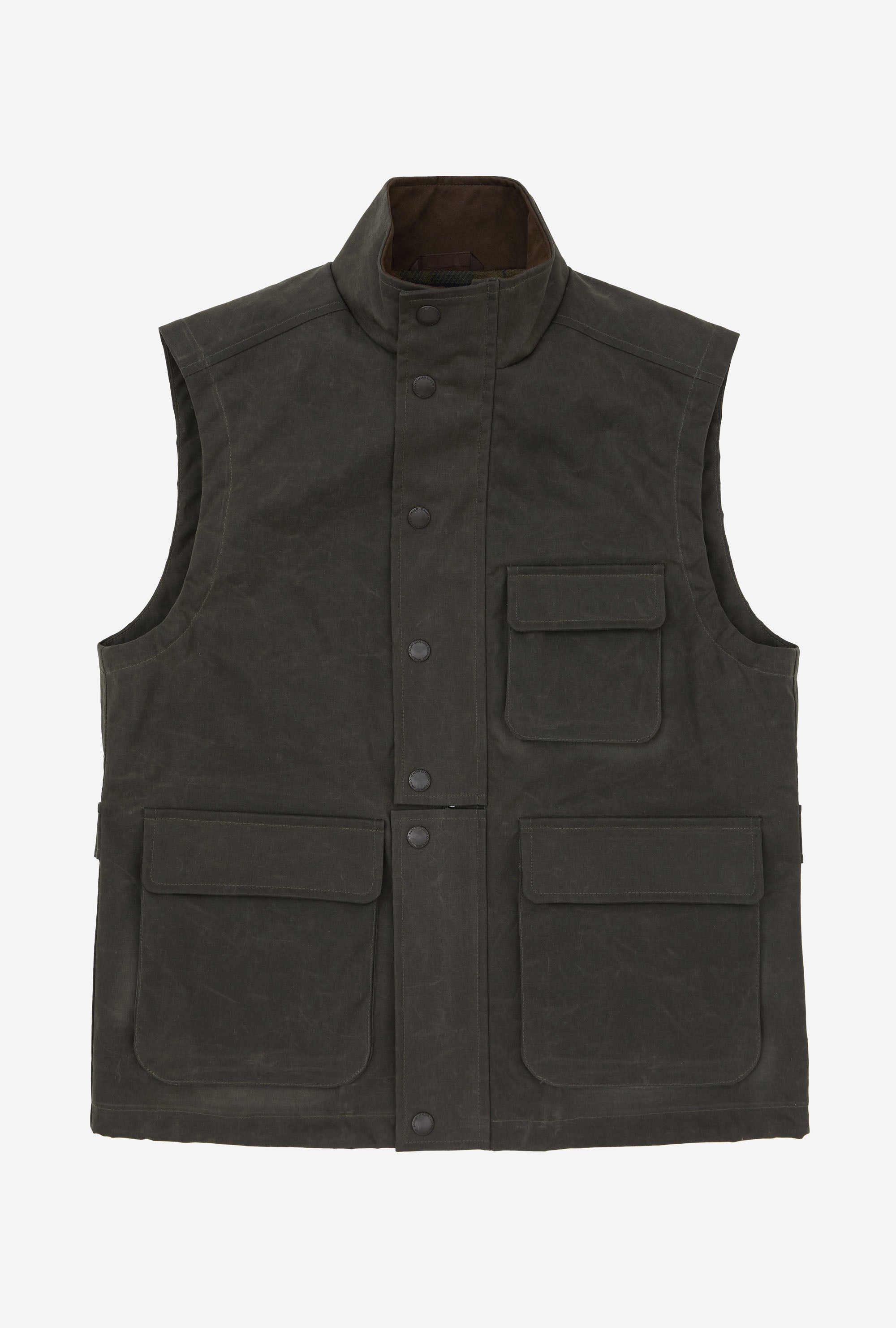 Gilet Waxed Cotton Olive
