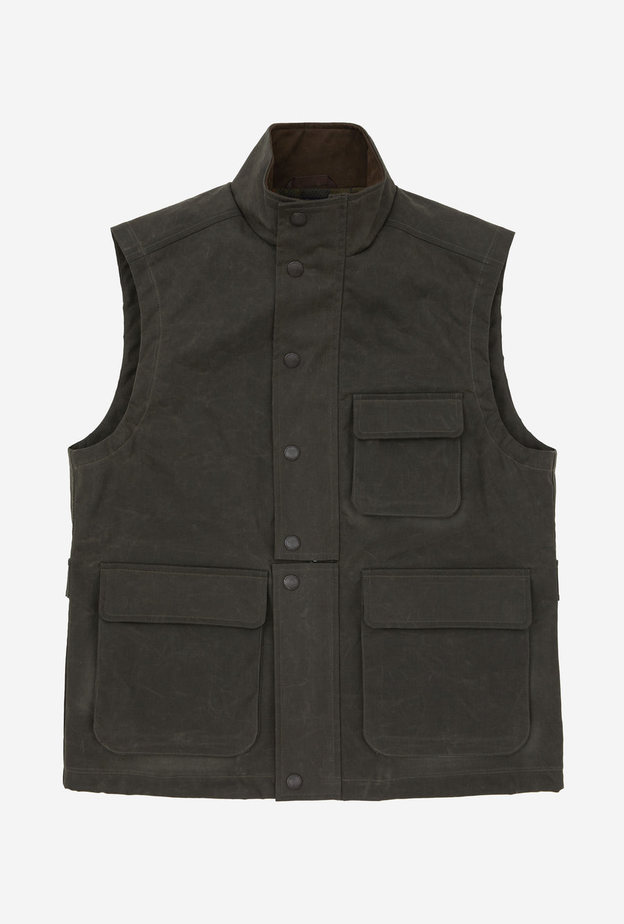 Gilet Waxed Cotton Olive