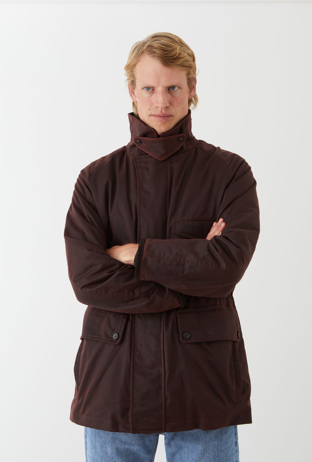 Country Coat Waxed Cotton Burgundy