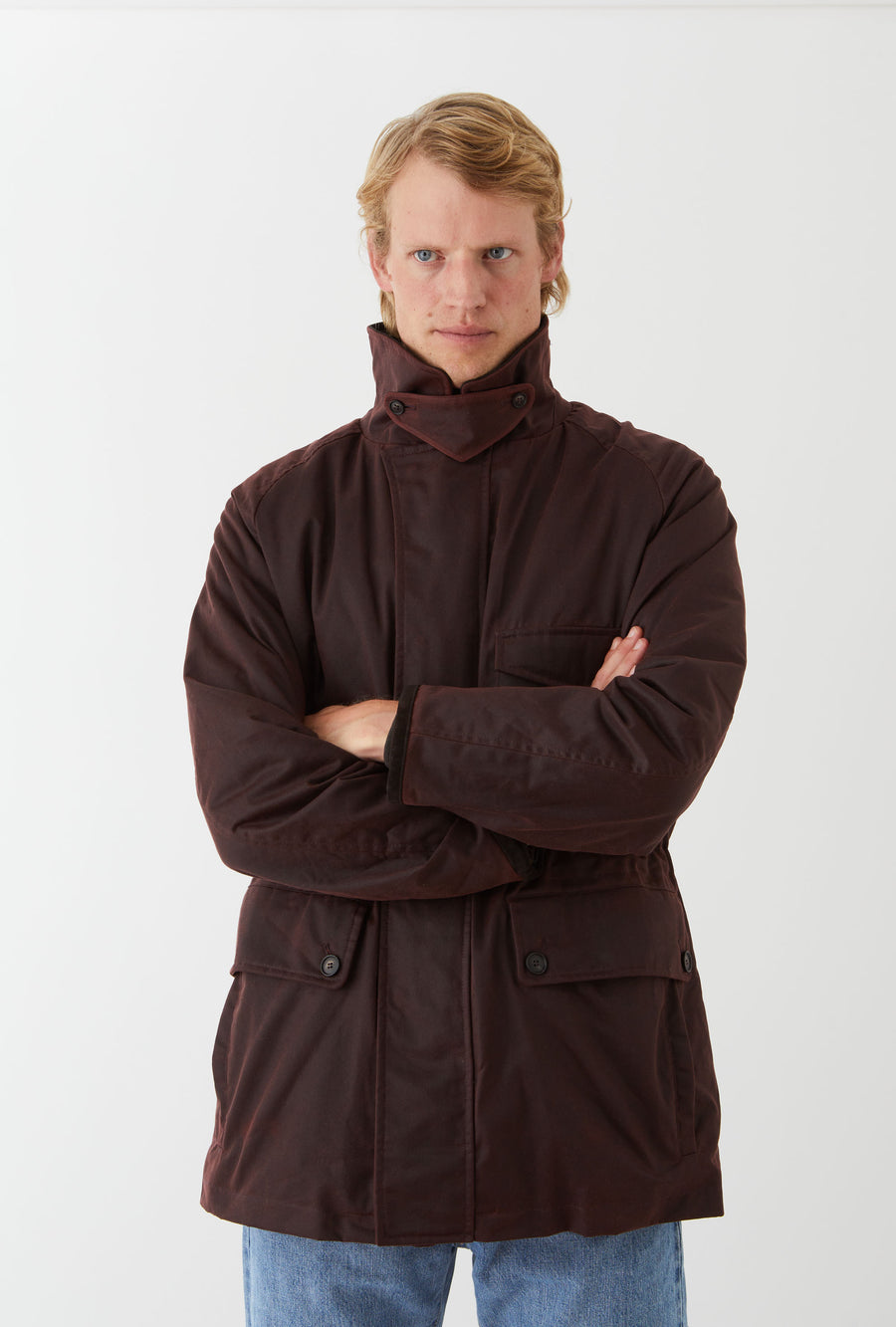 Country Coat Waxed Cotton Burgundy